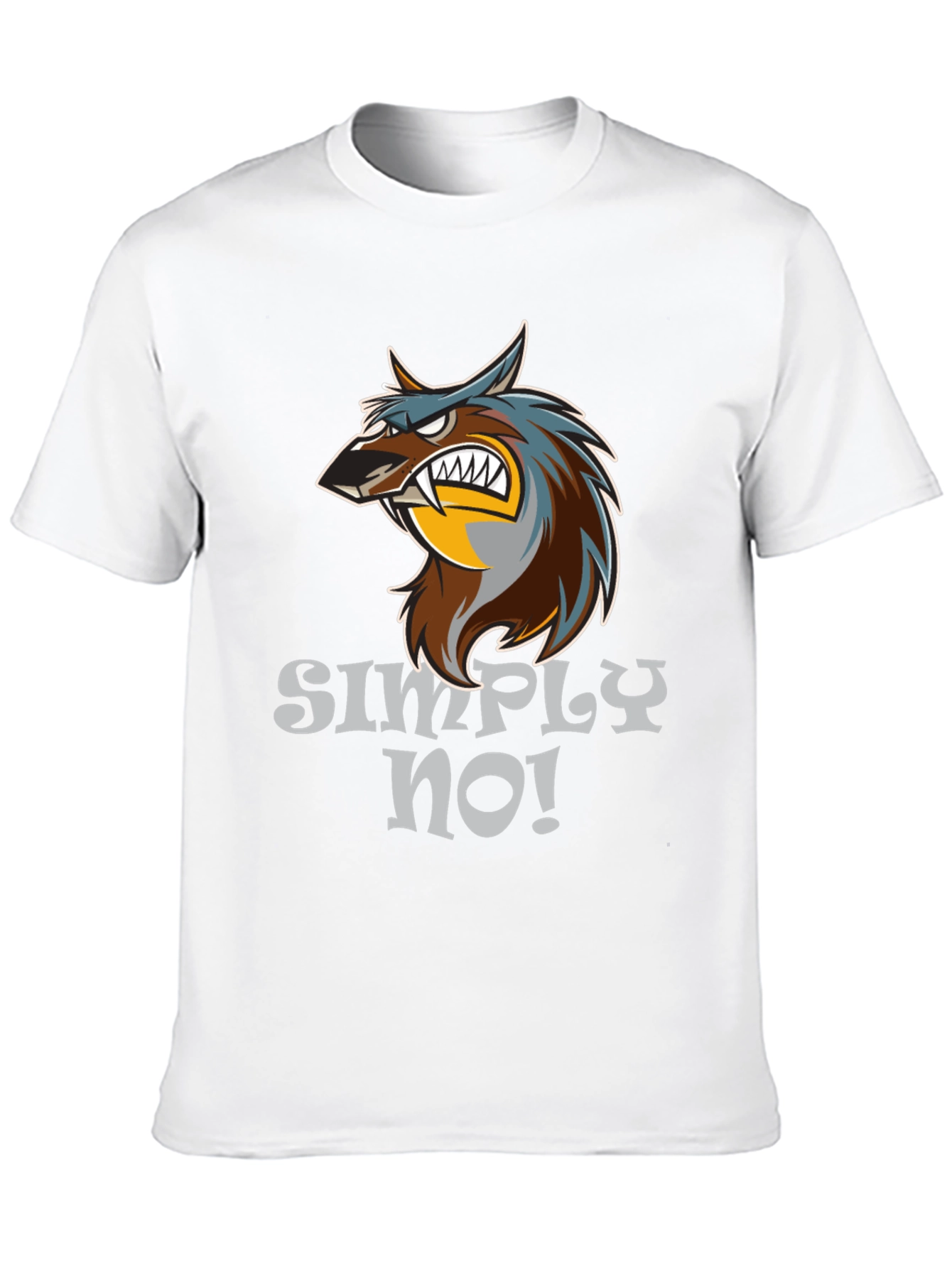 Simply No! Wolf Graphic Black T-Shirt