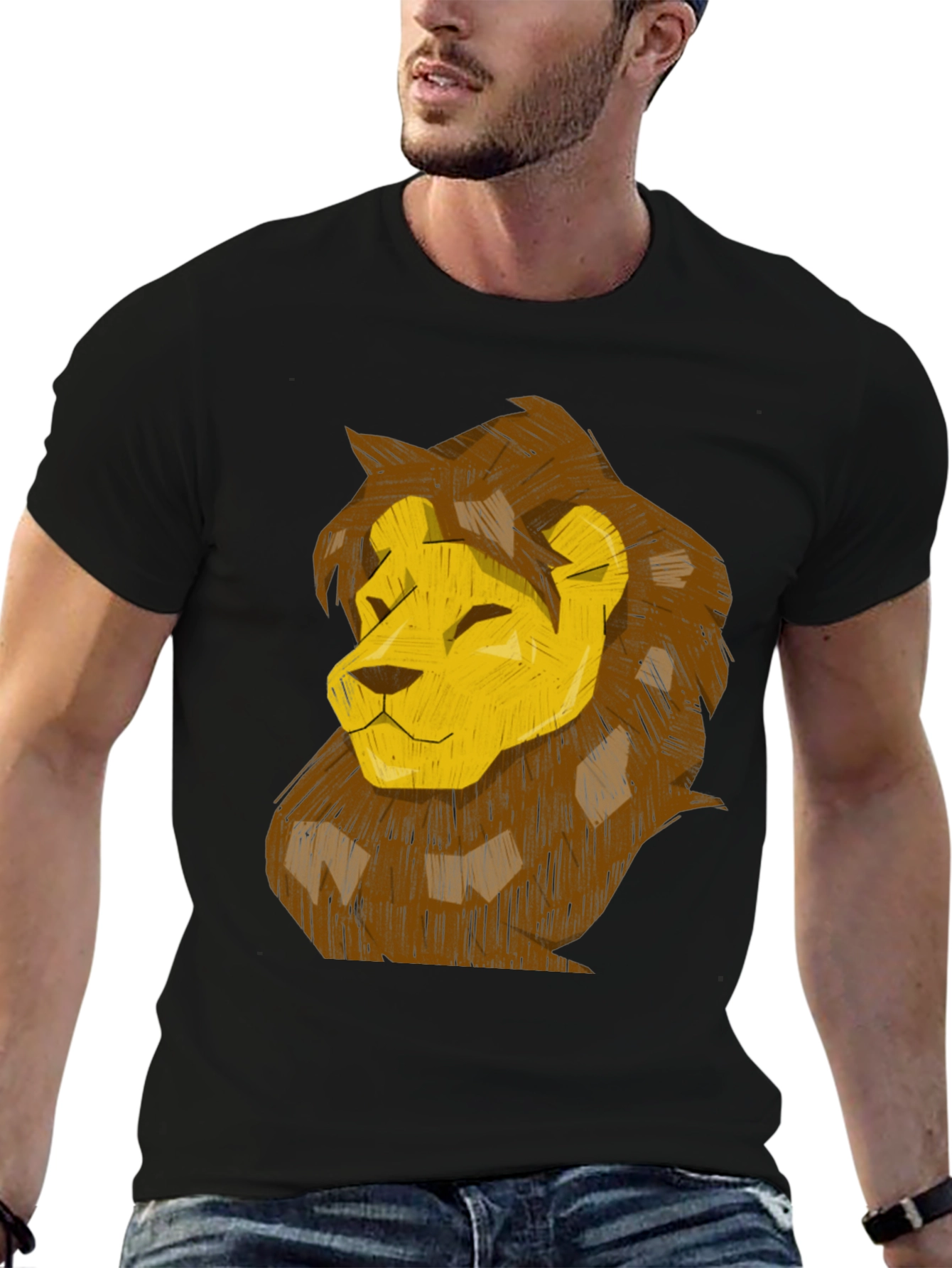 Lion Graphic Print T-Shirt - Stylish Casual Wear