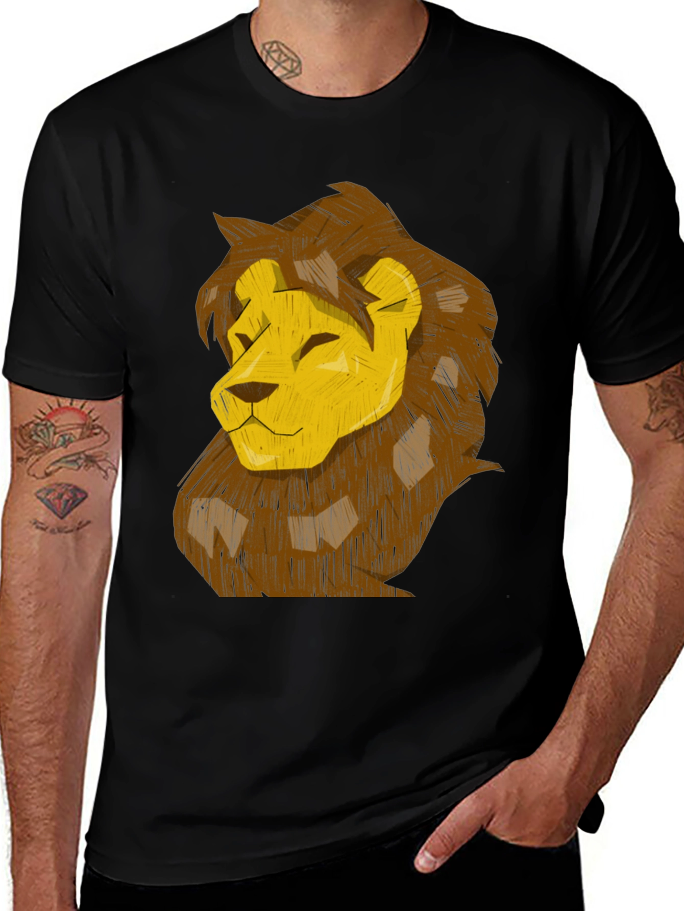 Lion Graphic Print T-Shirt - Stylish Casual Wear