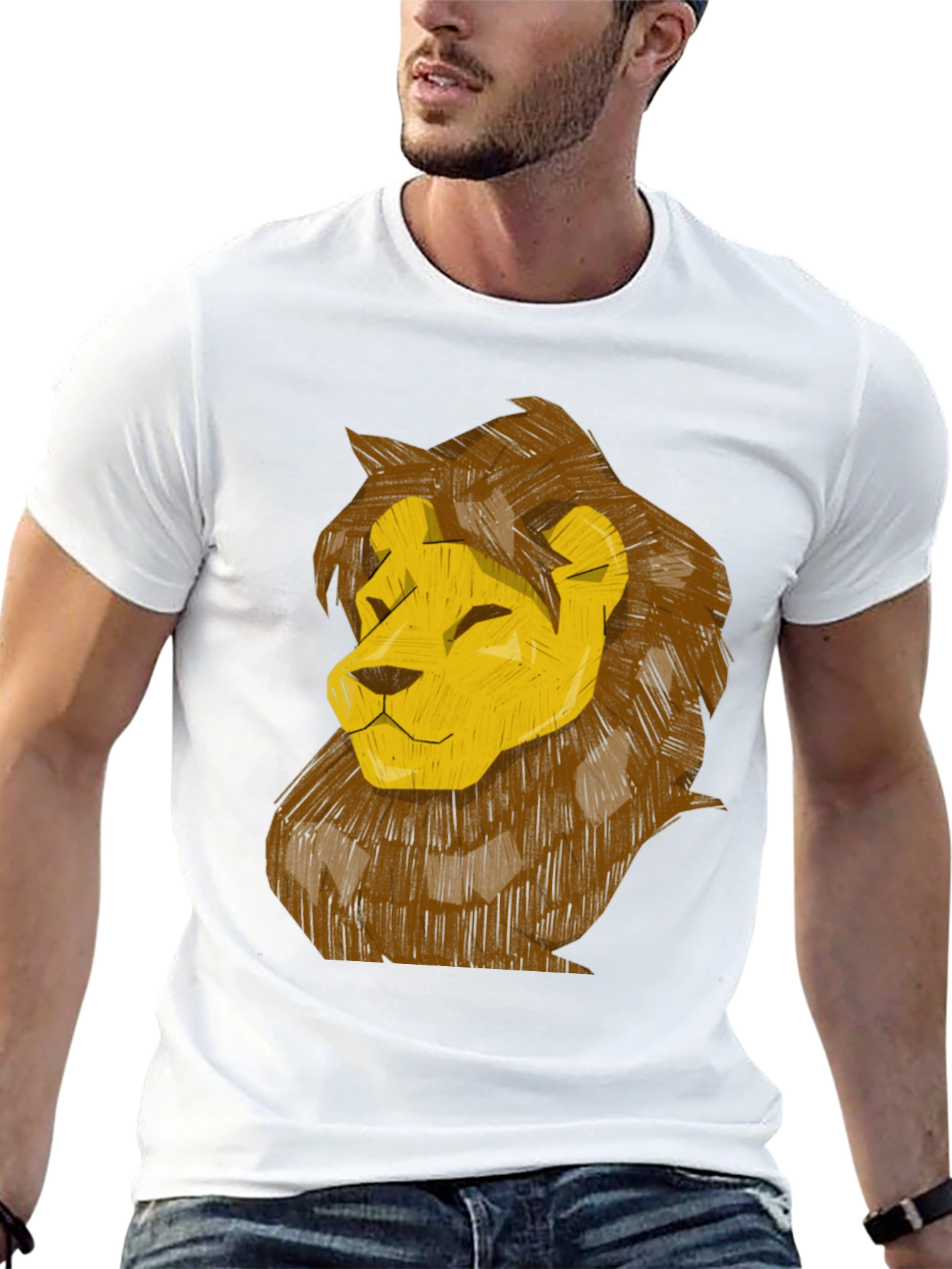 Lion Graphic Print T-Shirt - Stylish Casual Wear