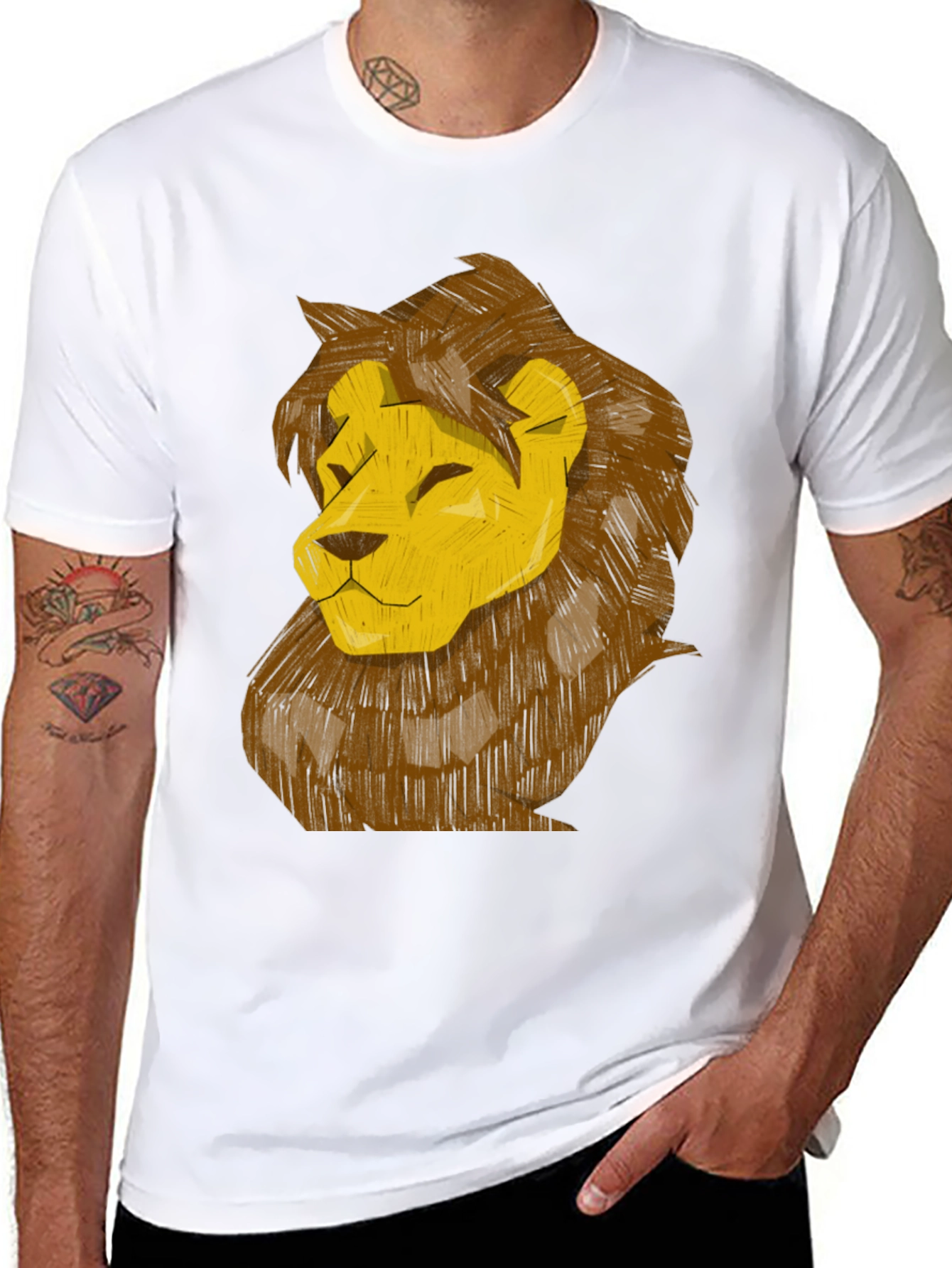 Lion Graphic Print T-Shirt - Stylish Casual Wear