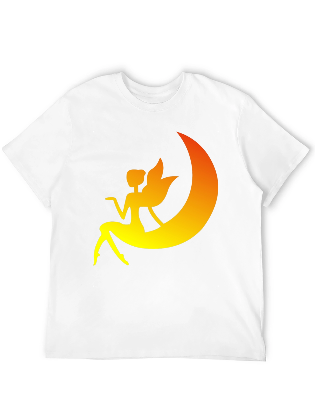 Fairy Moon Graphic Tee - Black Cotton T-Shirt