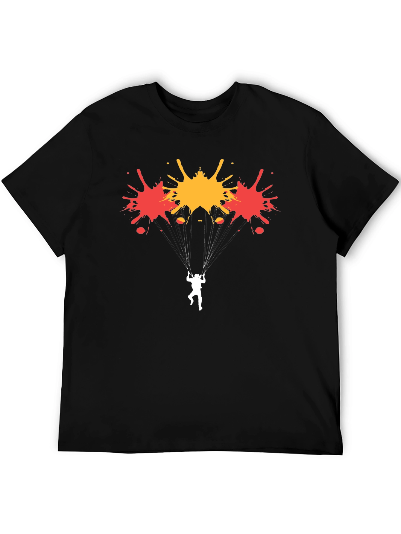 Skydiving Paint Splatter Black Graphic Tee