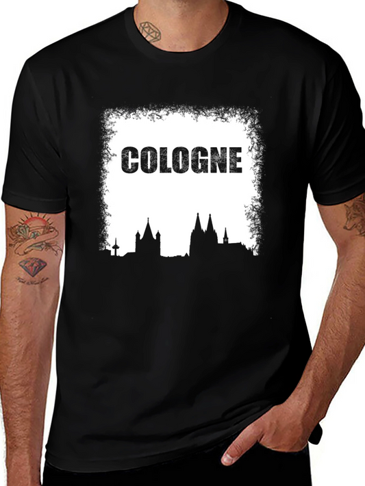 Cologne Skyline Graphic T-Shirt - Black