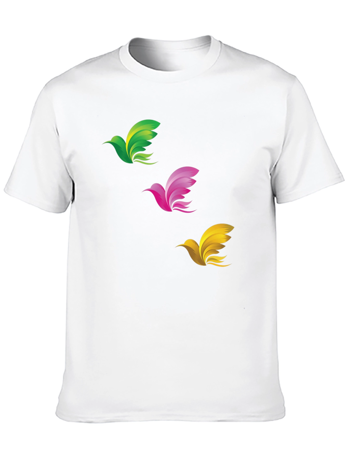 Abstract Bird Graphic Print Mens Black T-Shirt