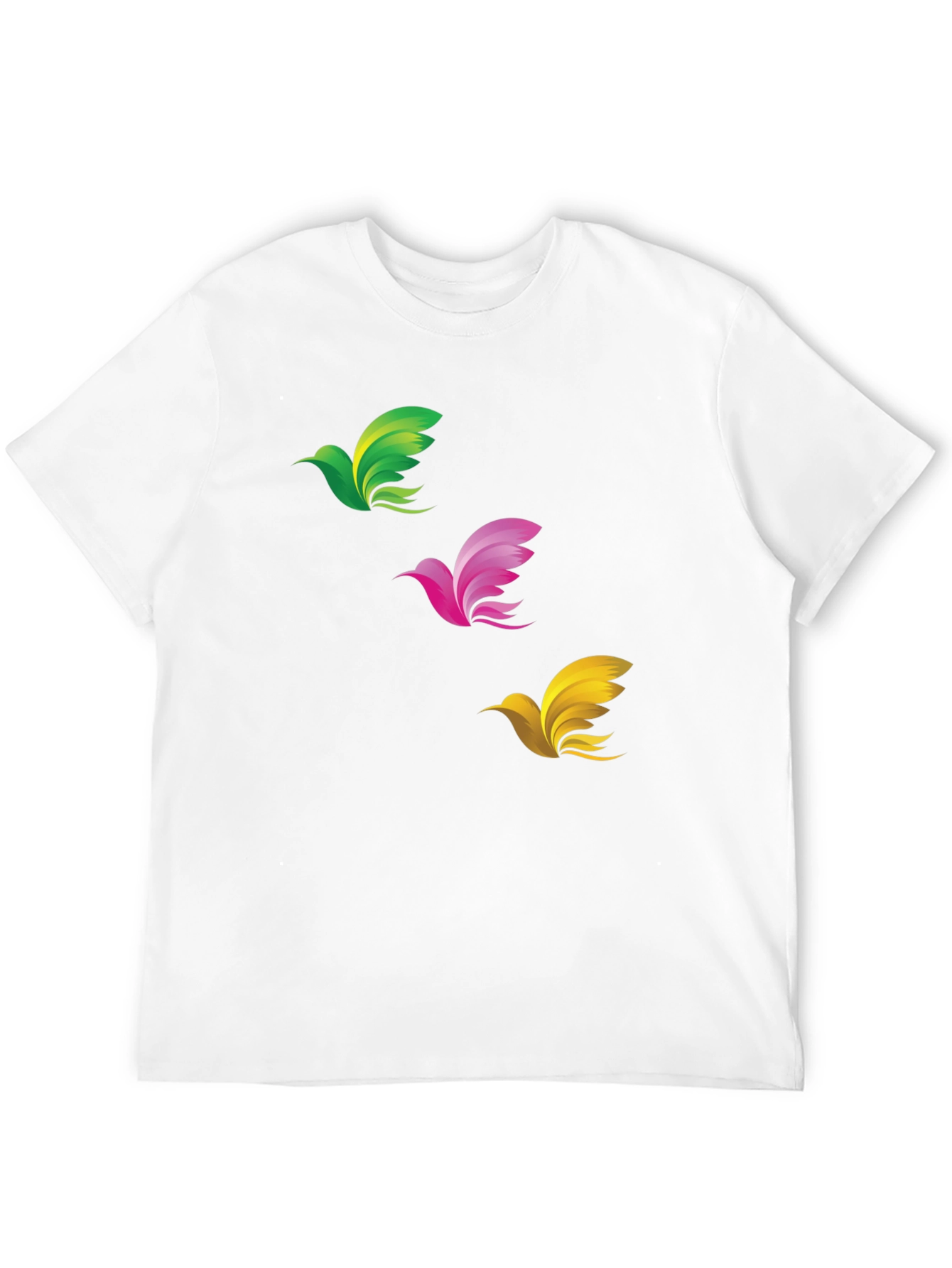 Abstract Bird Graphic Print Mens Black T-Shirt