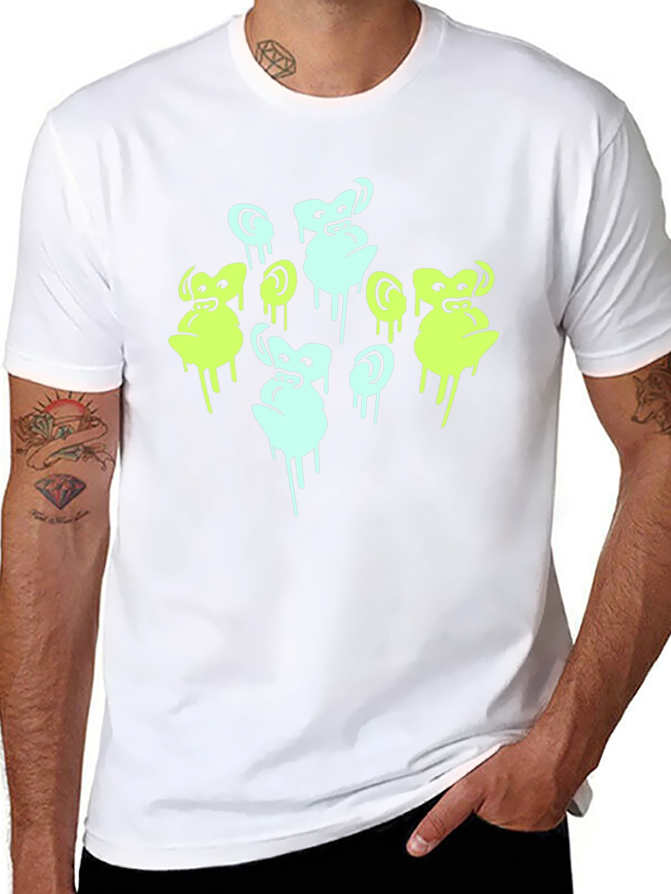 Funky Monkey Graphic Tee - Black Cotton Shirt
