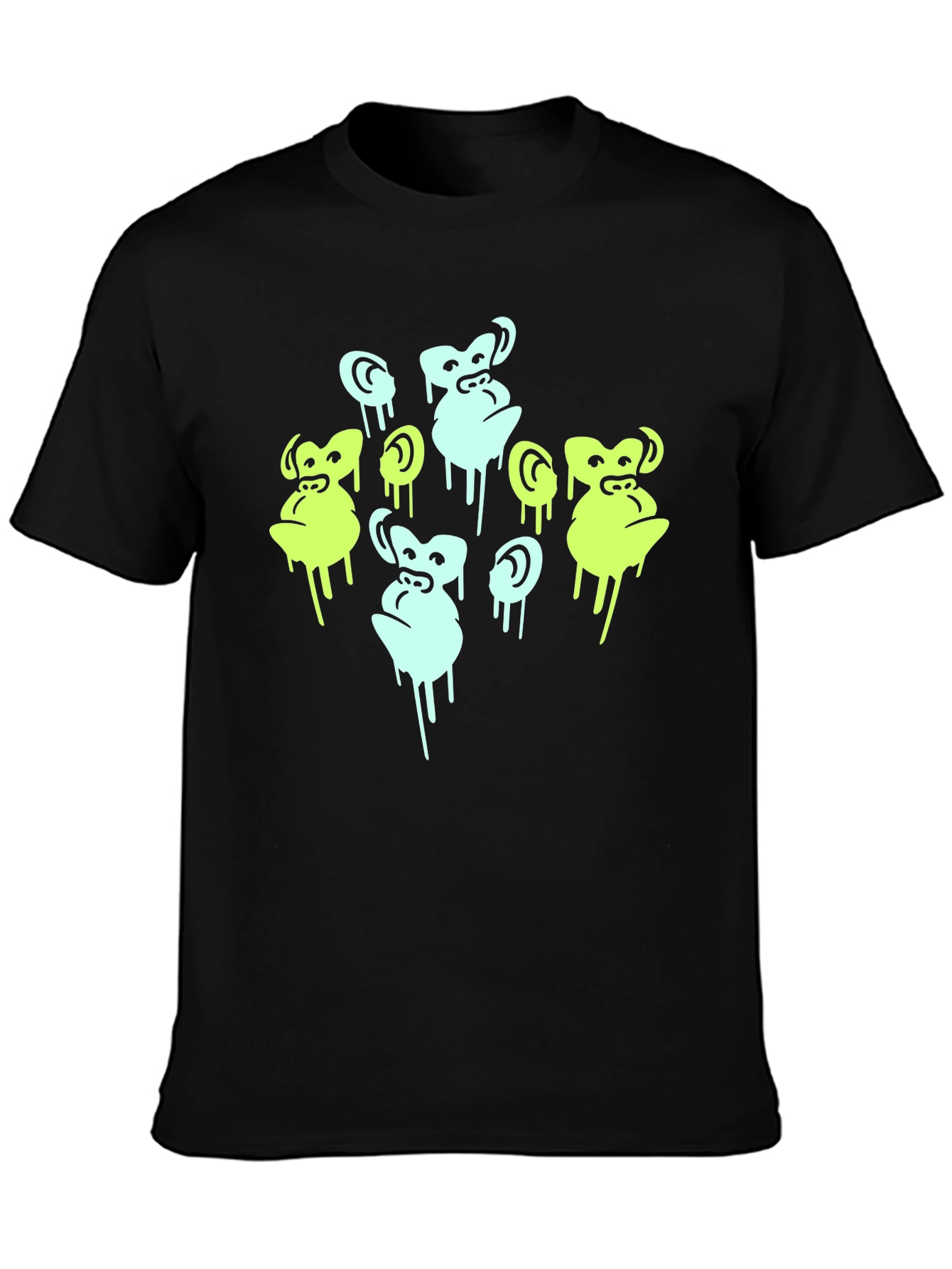 Funky Monkey Graphic Tee - Black Cotton Shirt