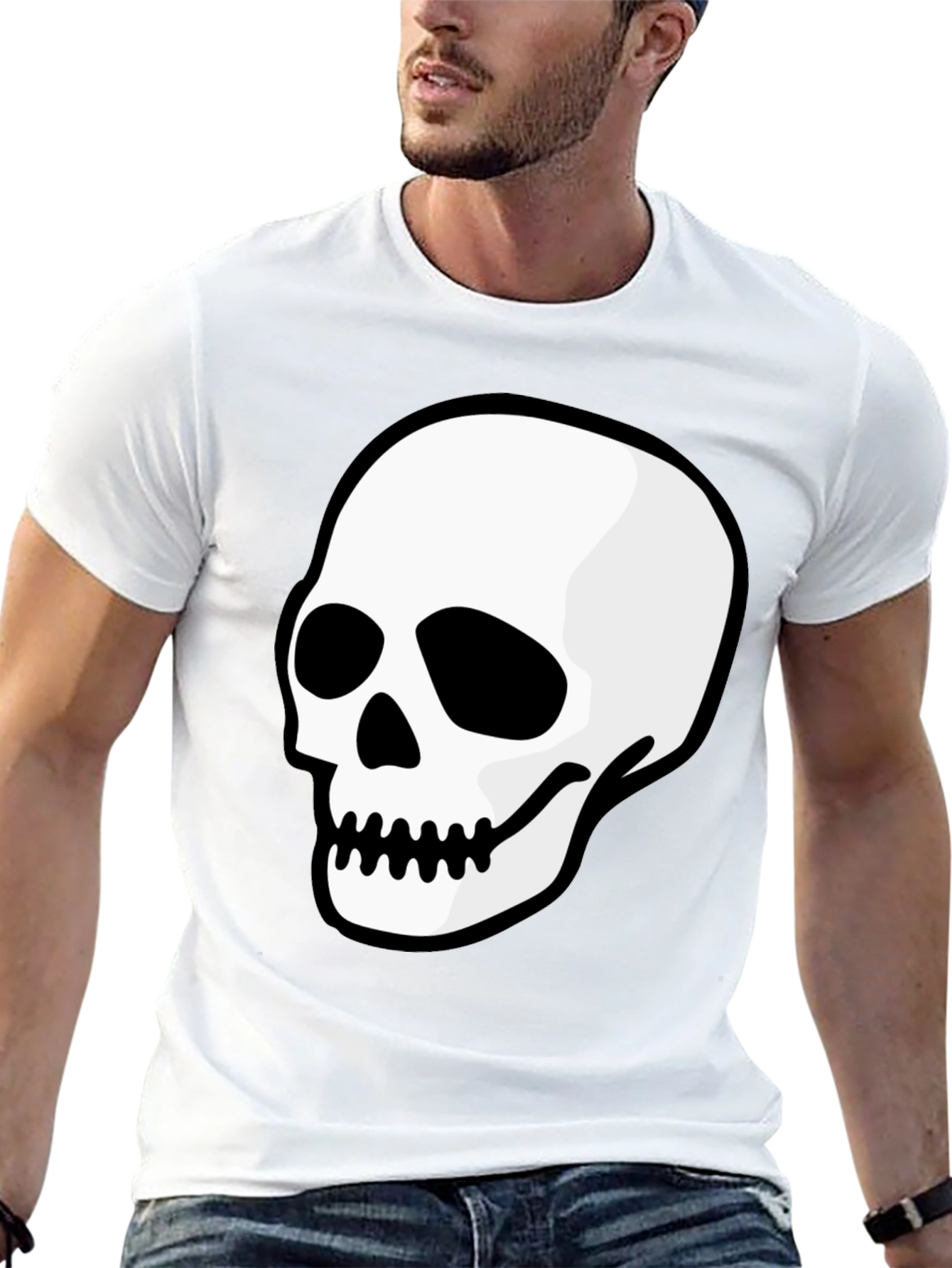 Skull Graphic Black T-Shirt - Mens Casual Tee