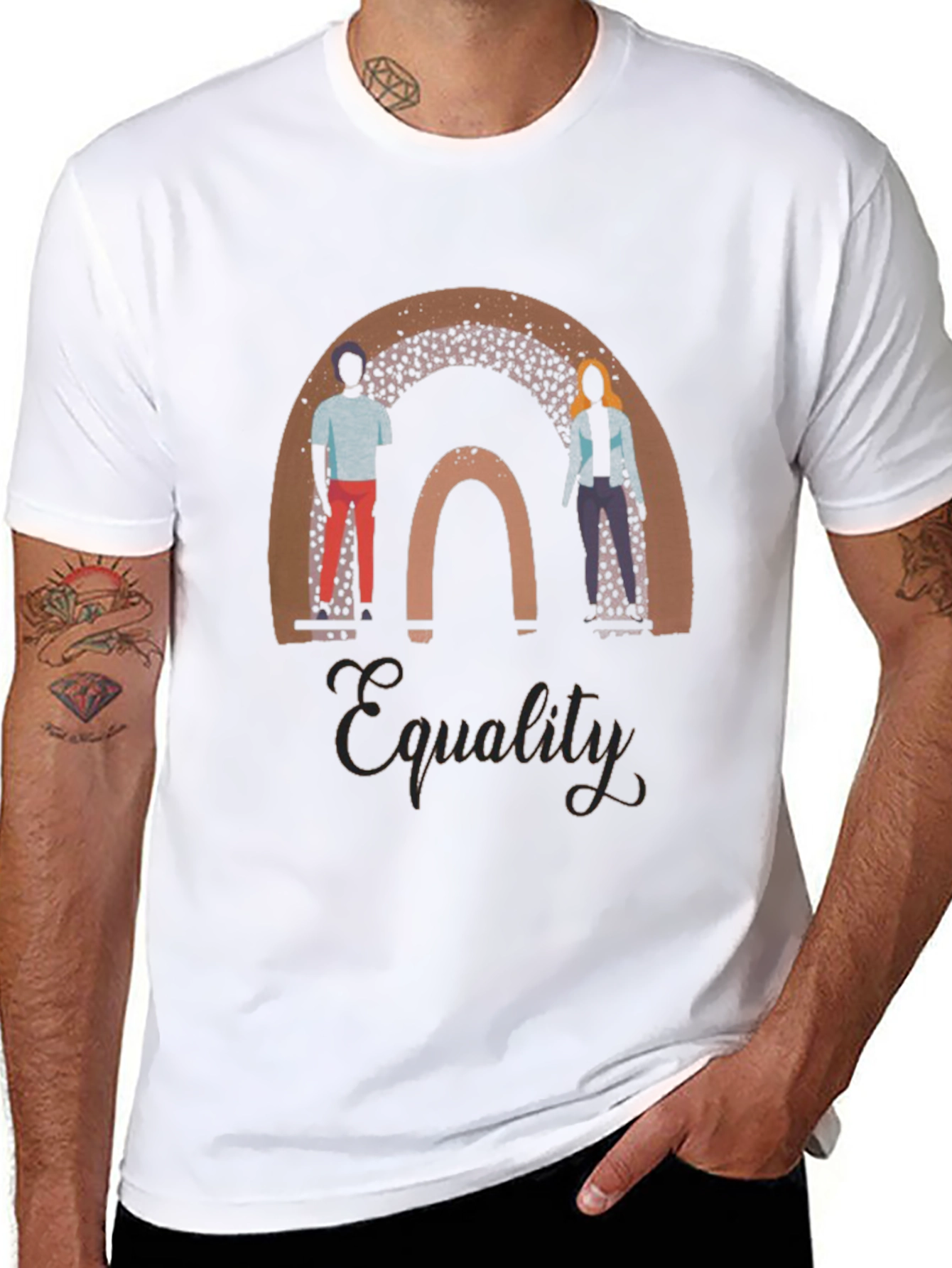 Equality Rainbow Graphic Tee - Black