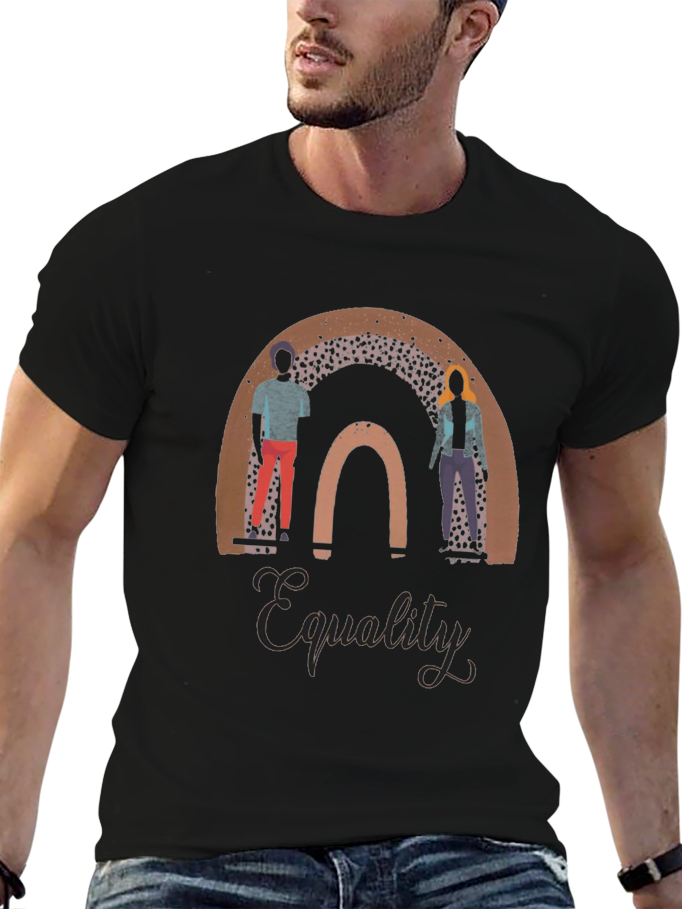 Equality Rainbow Graphic Tee - Black