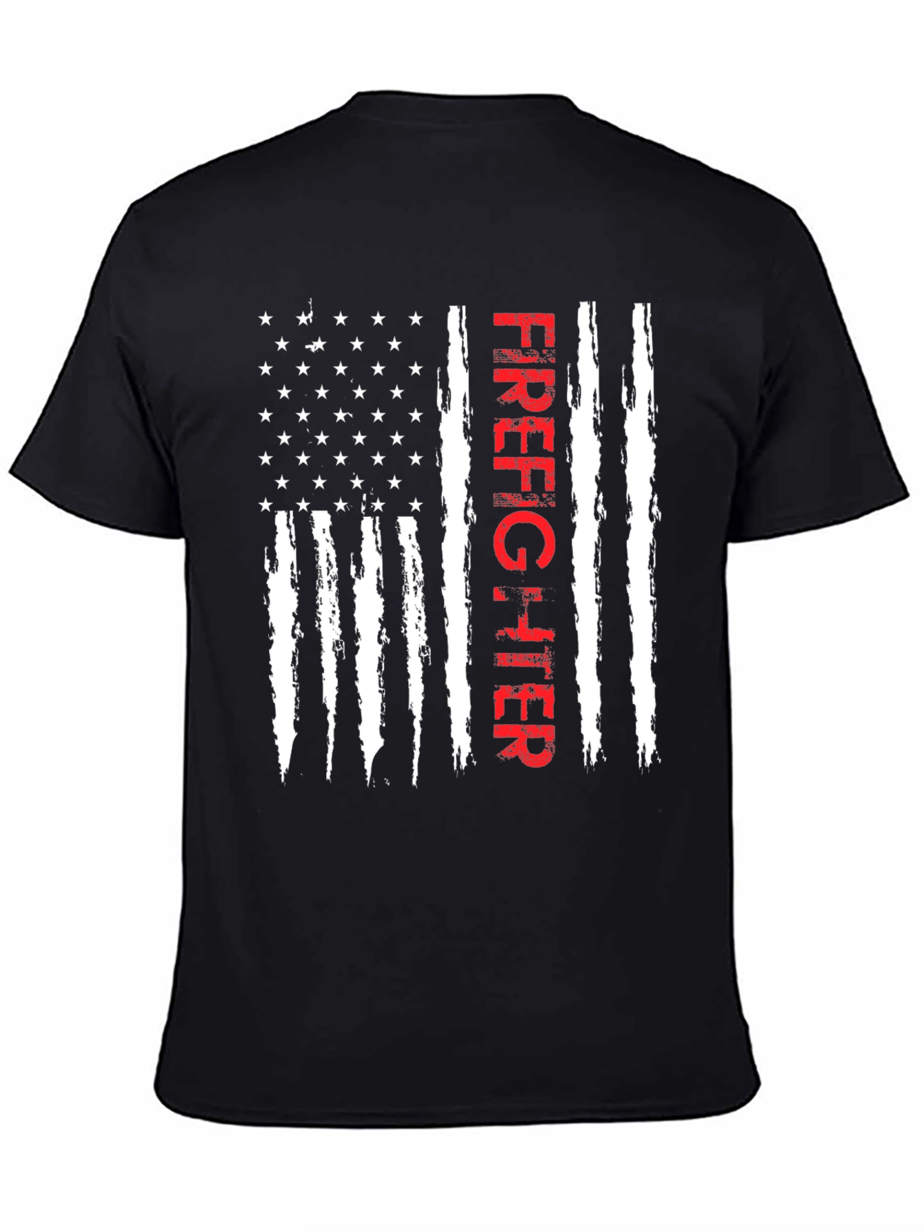 Firefighter American Flag Graphic T-Shirt