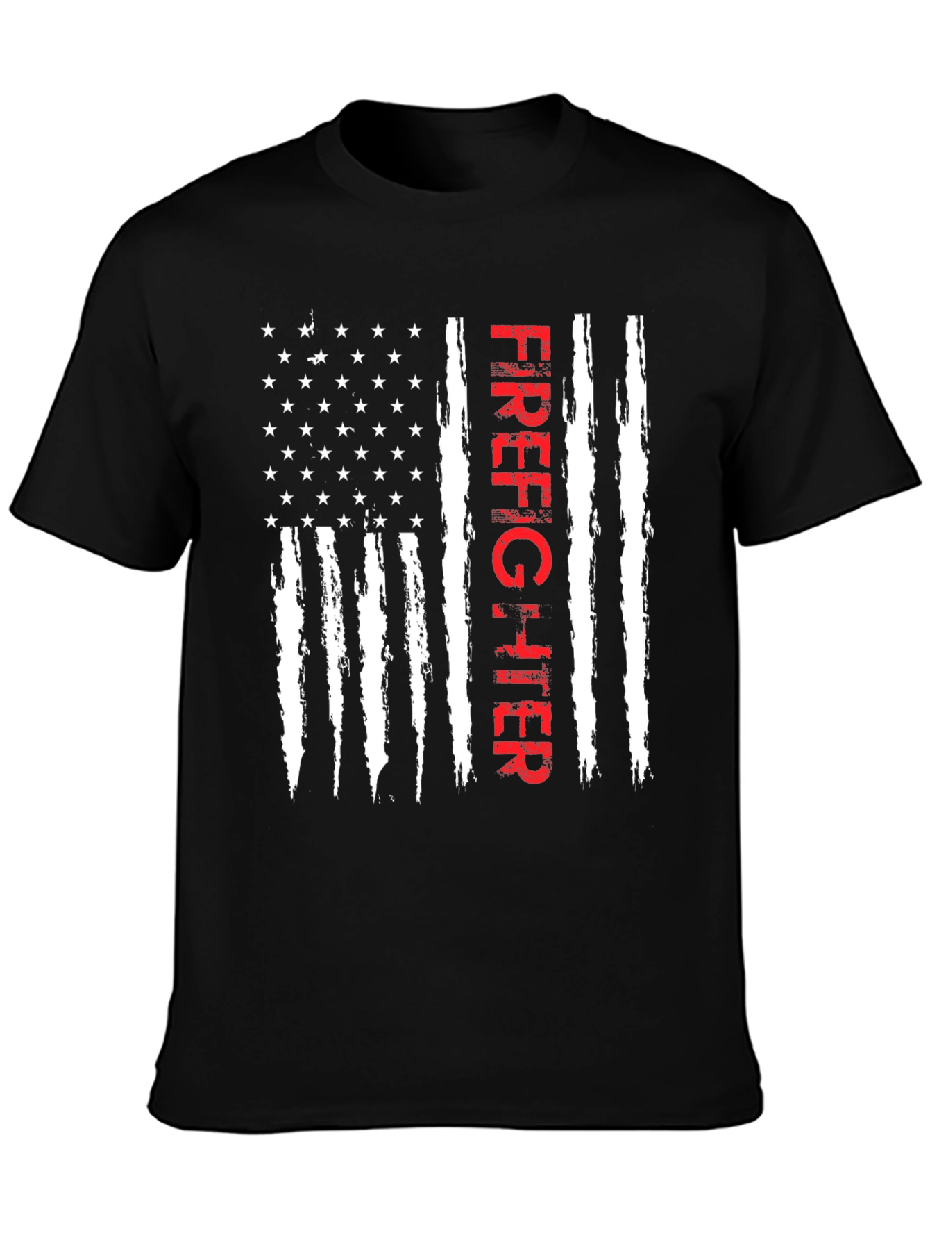 Firefighter American Flag Graphic T-Shirt