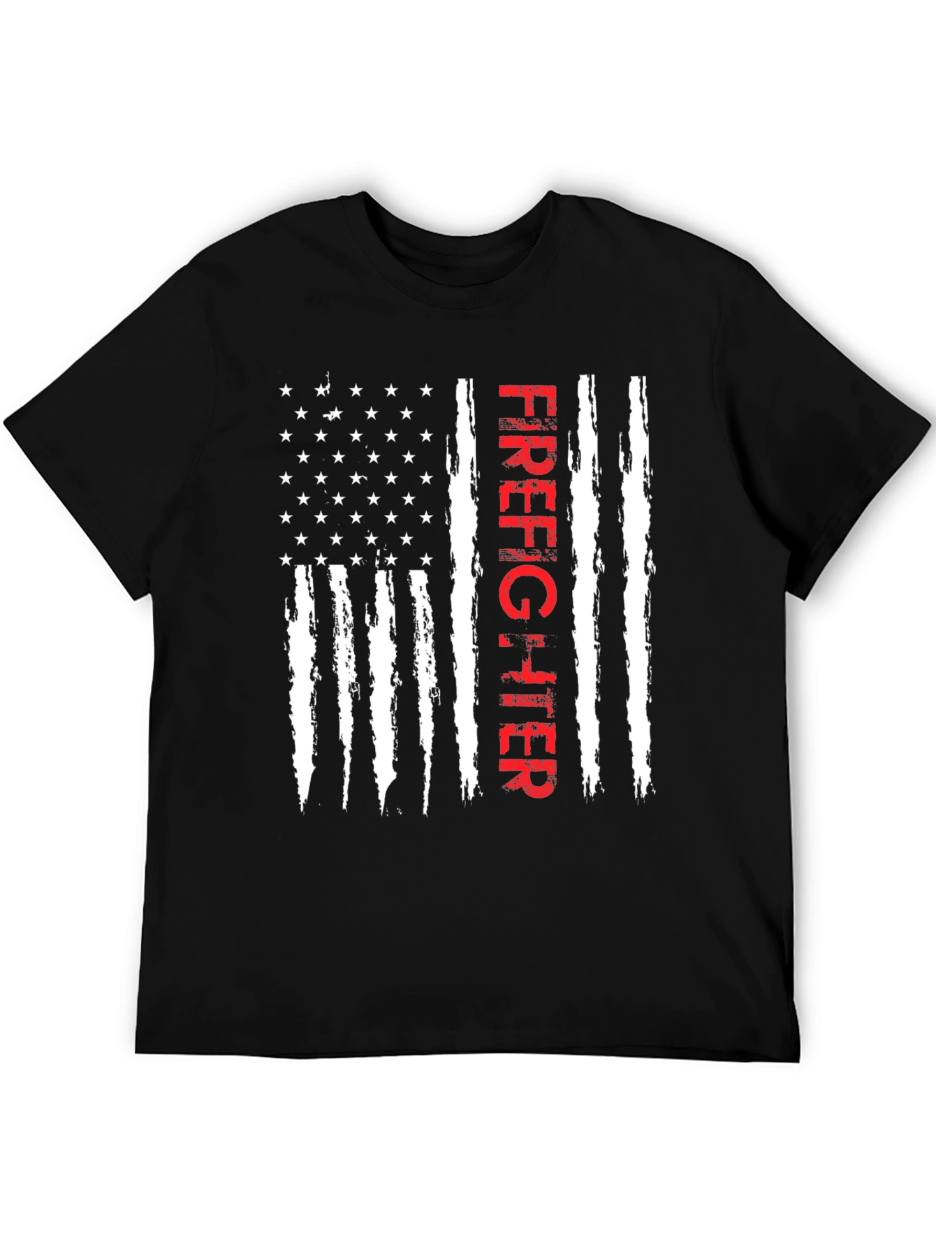 Firefighter American Flag Graphic T-Shirt