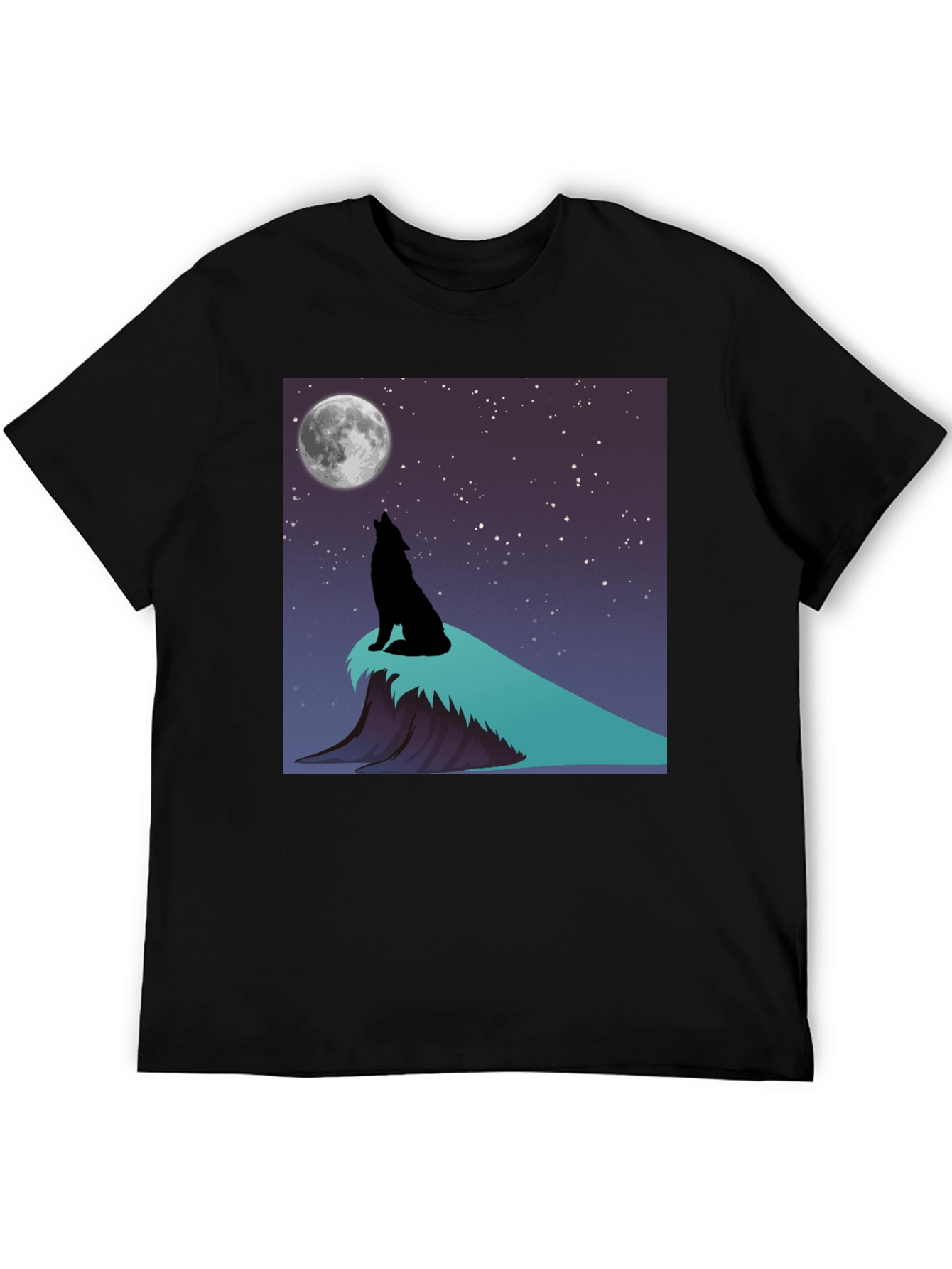 Wolf Howling at Moon Graphic T-Shirt