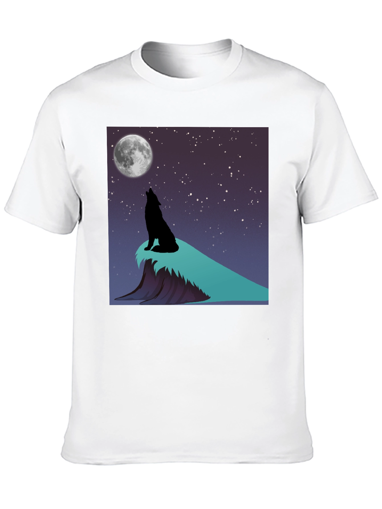 Wolf Howling at Moon Graphic T-Shirt
