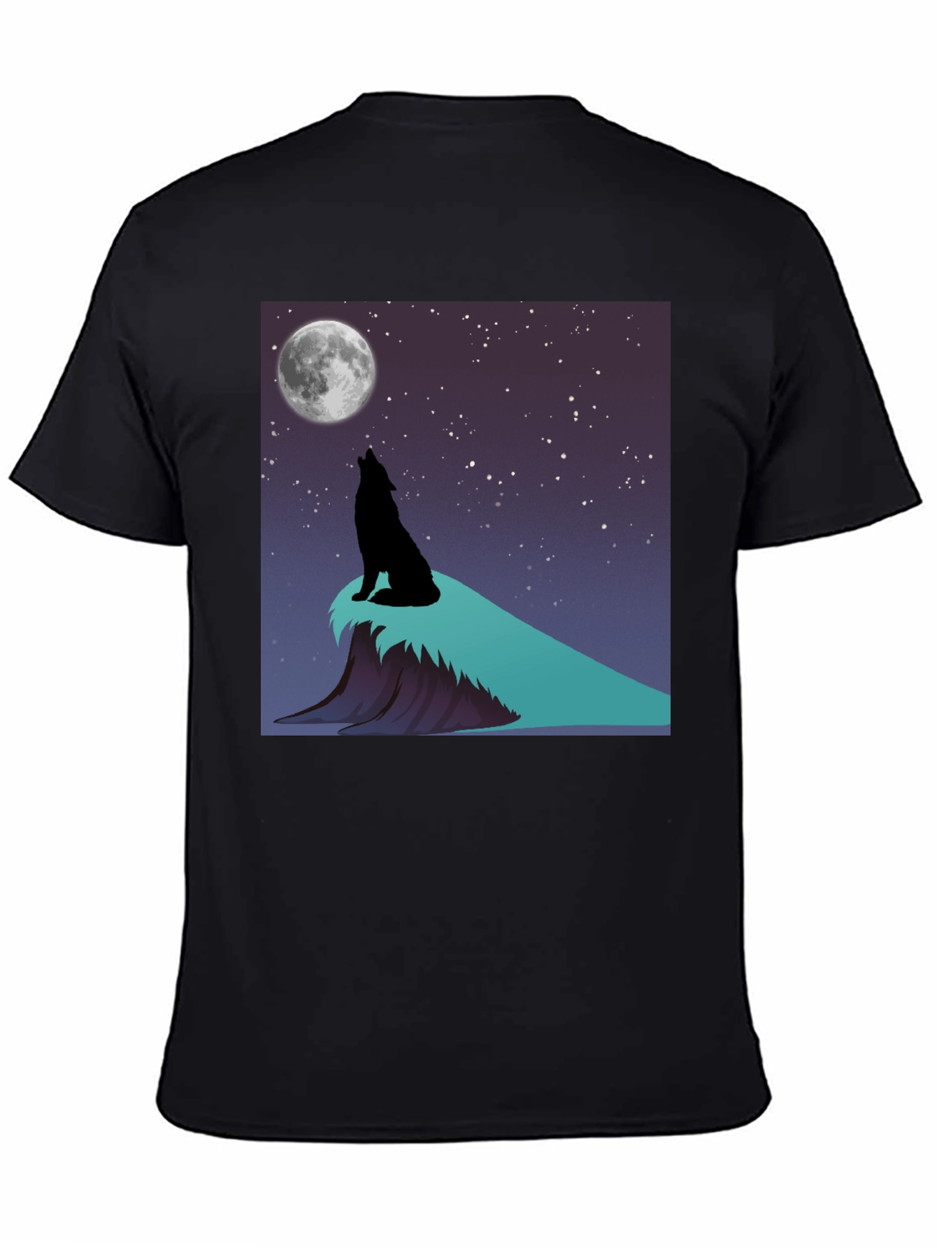 Wolf Howling at Moon Graphic T-Shirt