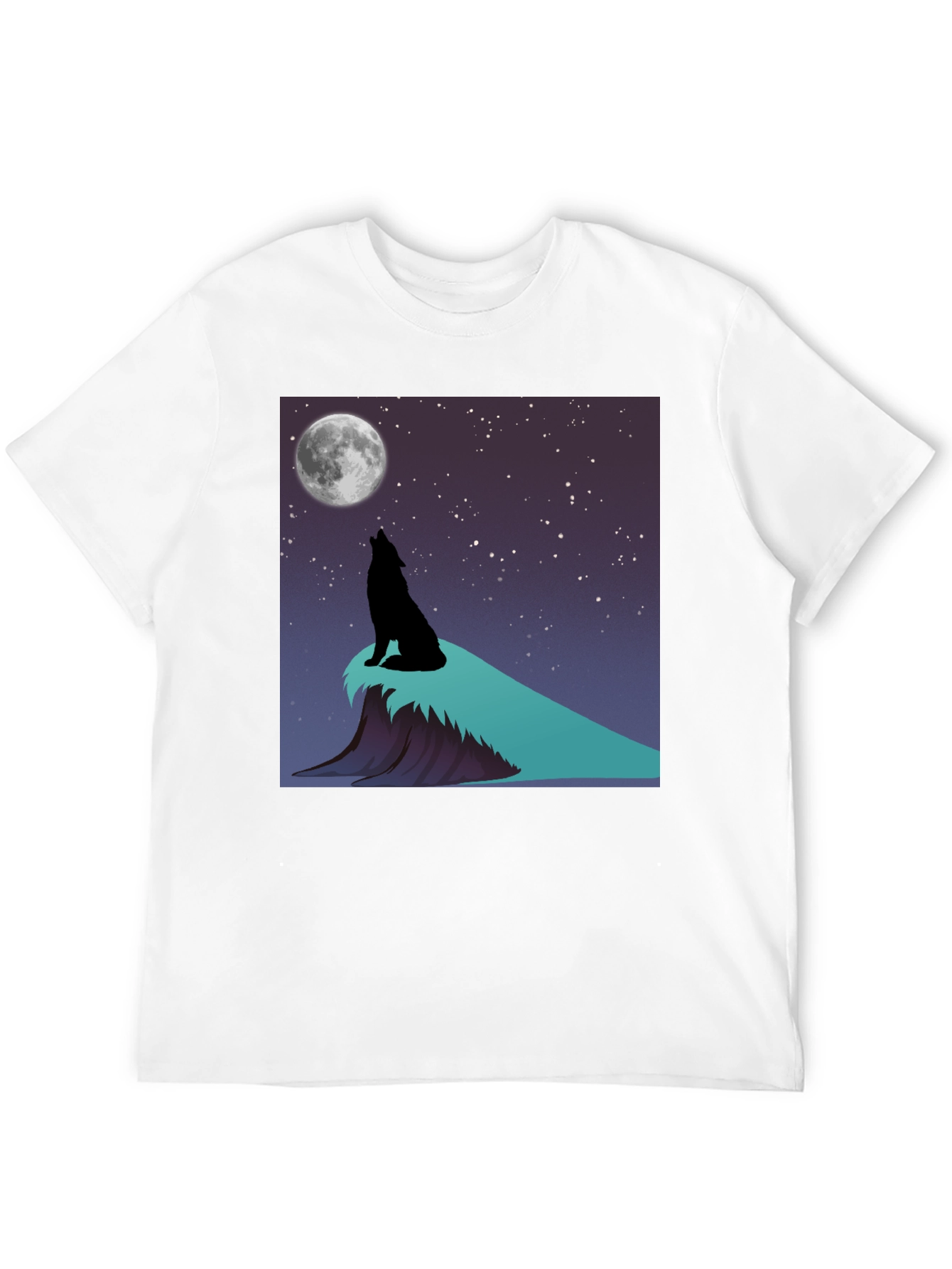 Wolf Howling at Moon Graphic T-Shirt
