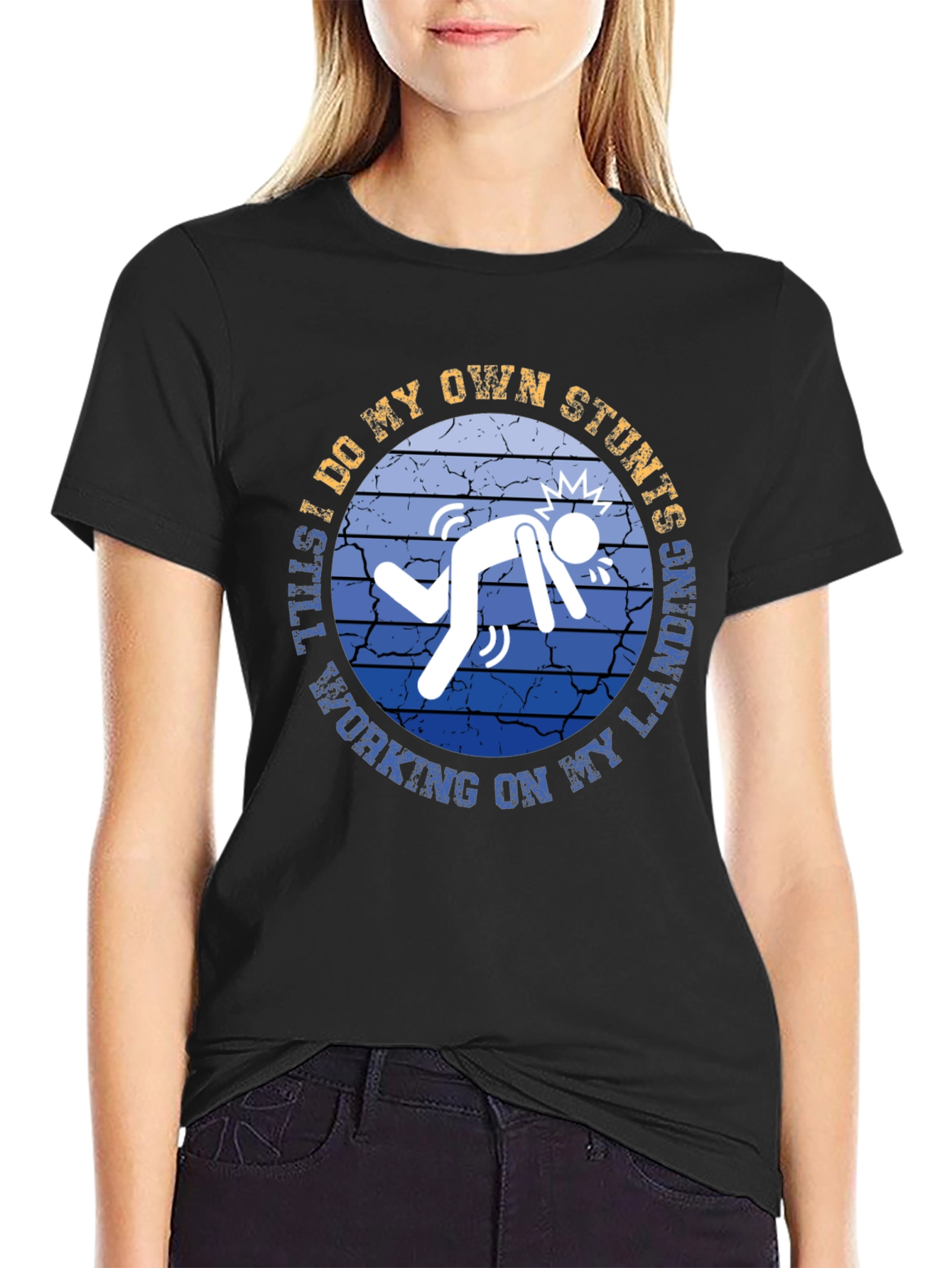 Stuntman T-Shirt - Funny Stunts Working on Landing