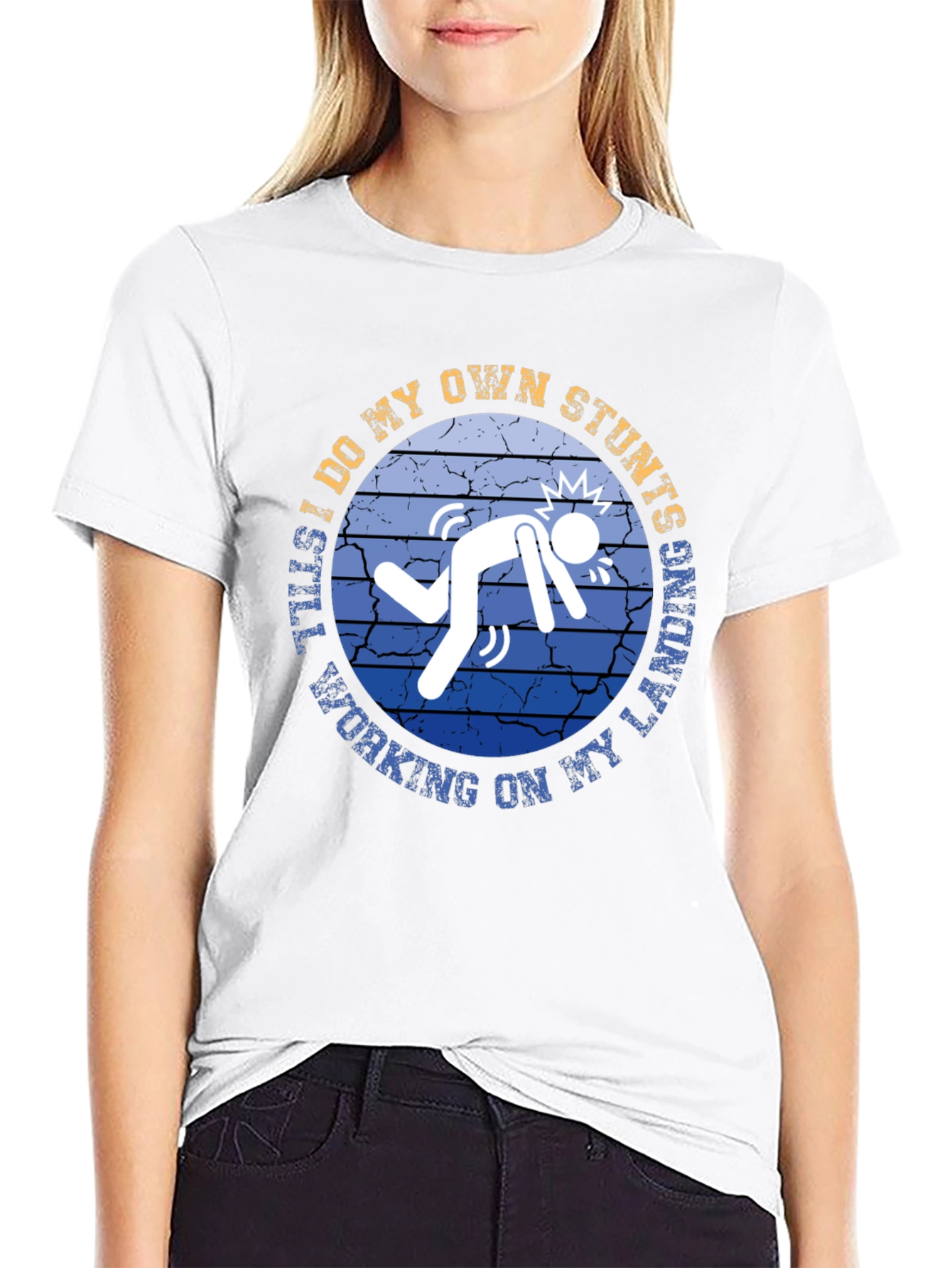 Stuntman T-Shirt - Funny Stunts Working on Landing