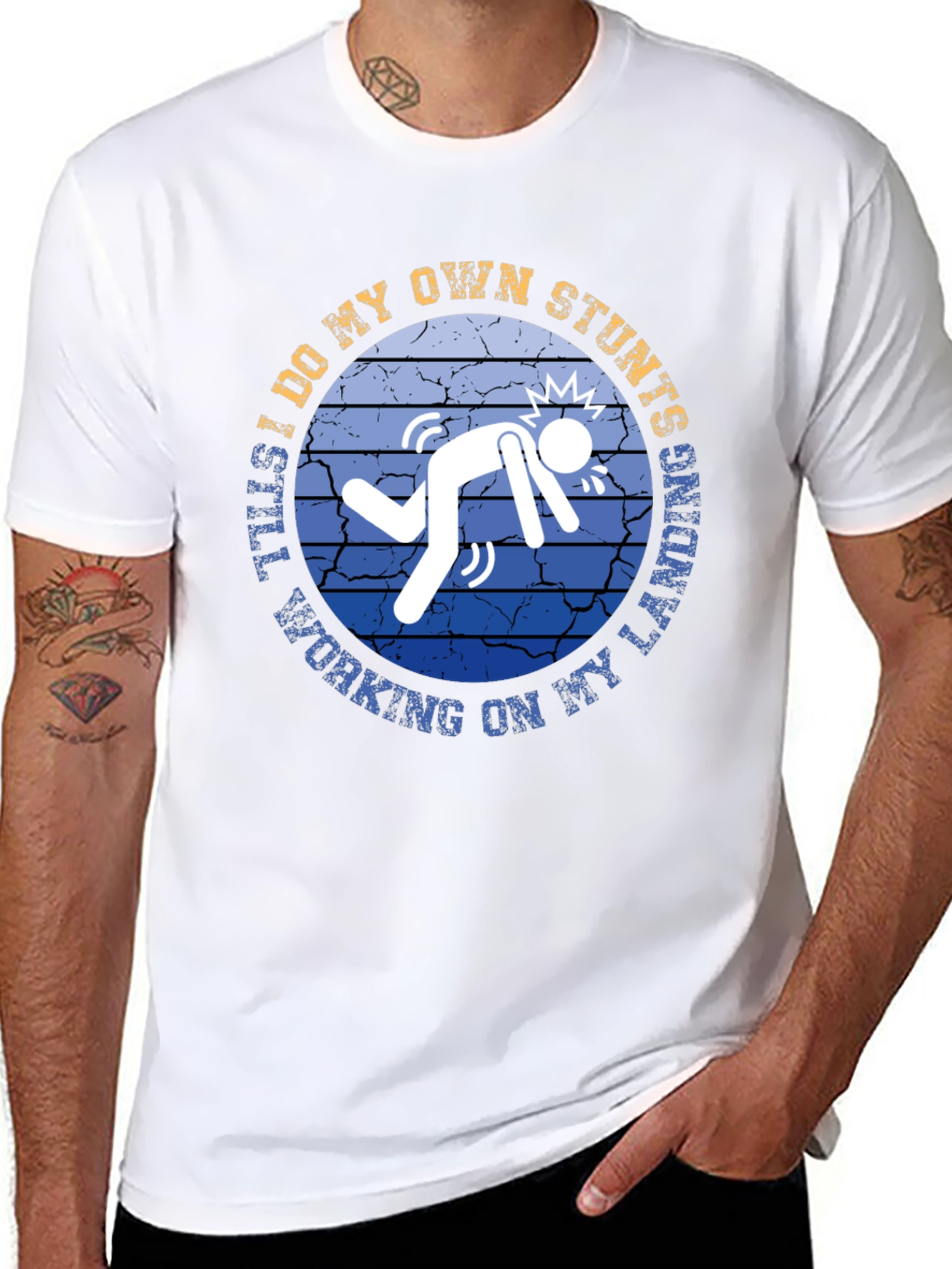Stuntman T-Shirt - Funny Stunts Working on Landing