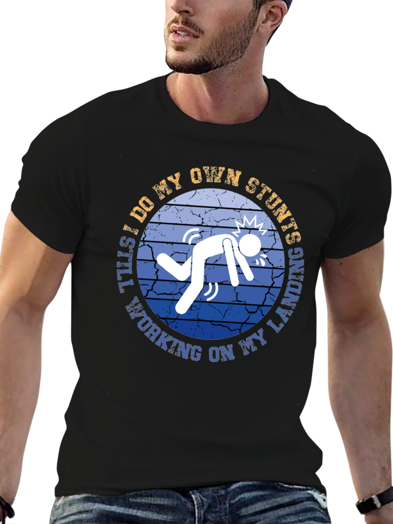 Stuntman T-Shirt - Funny Stunts Working on Landing