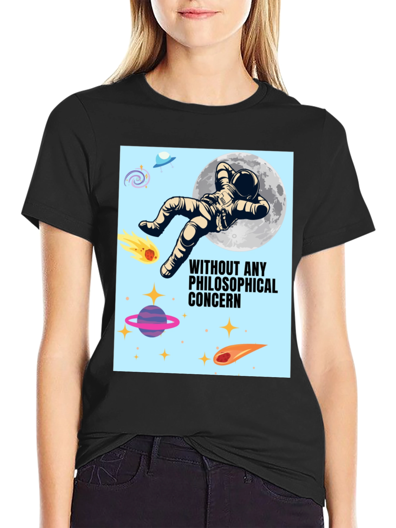 Philosophical Astronaut Black T-Shirt