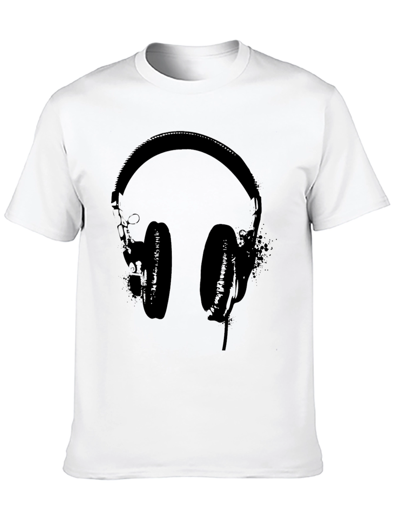 Black Headphones Graphic T-Shirt