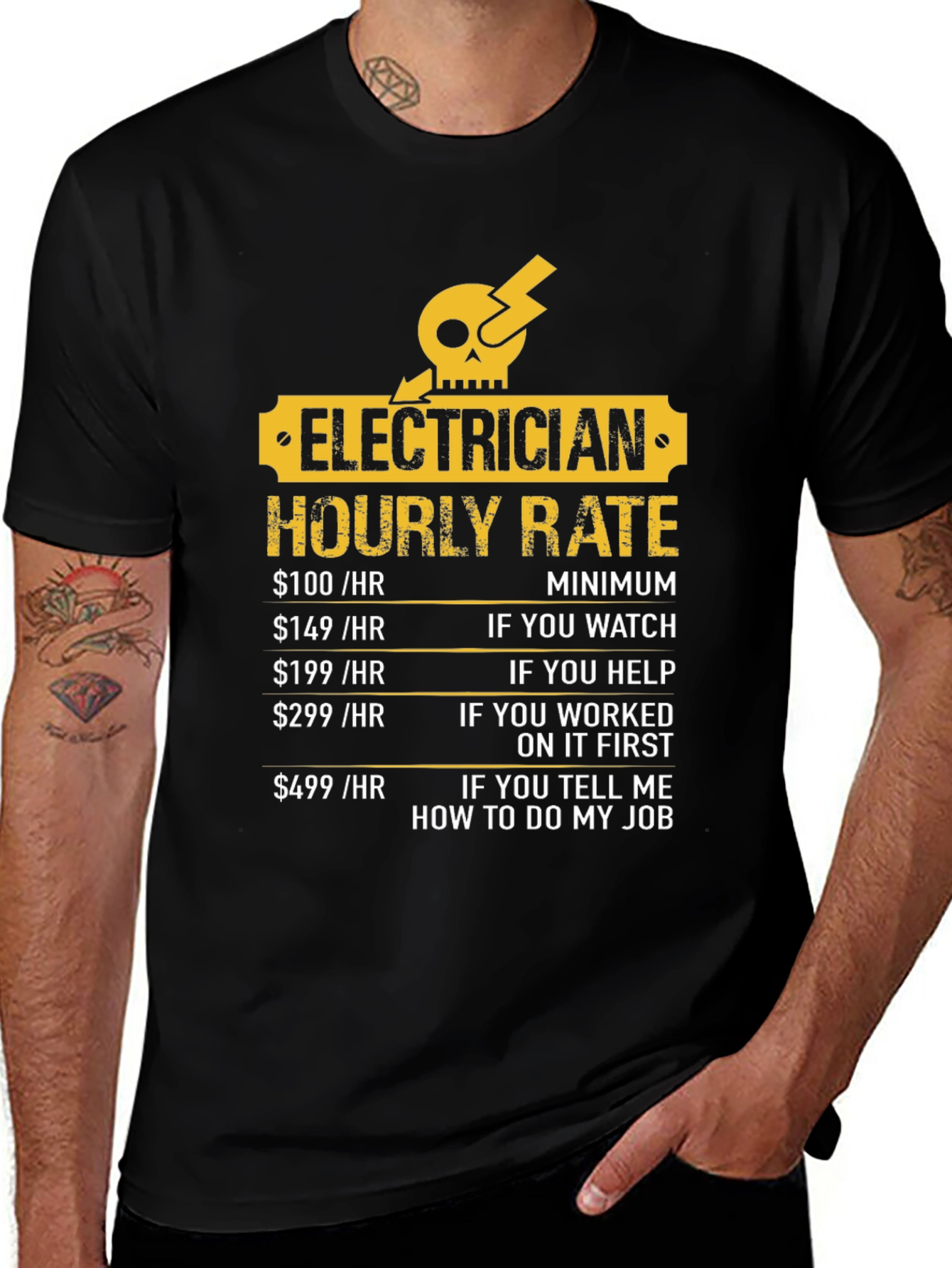 Electrician Hourly Rate Funny T-Shirt