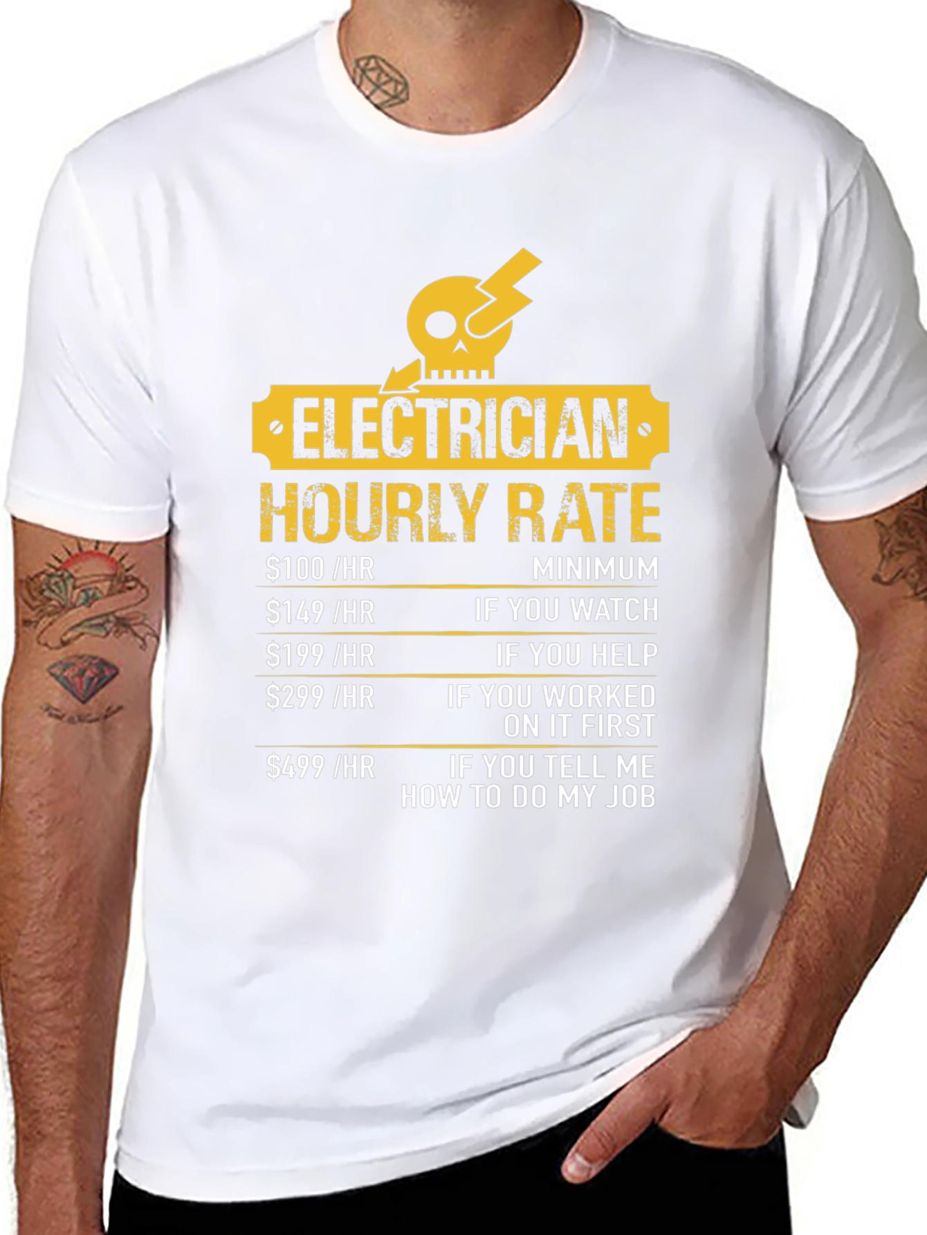 Electrician Hourly Rate Funny T-Shirt