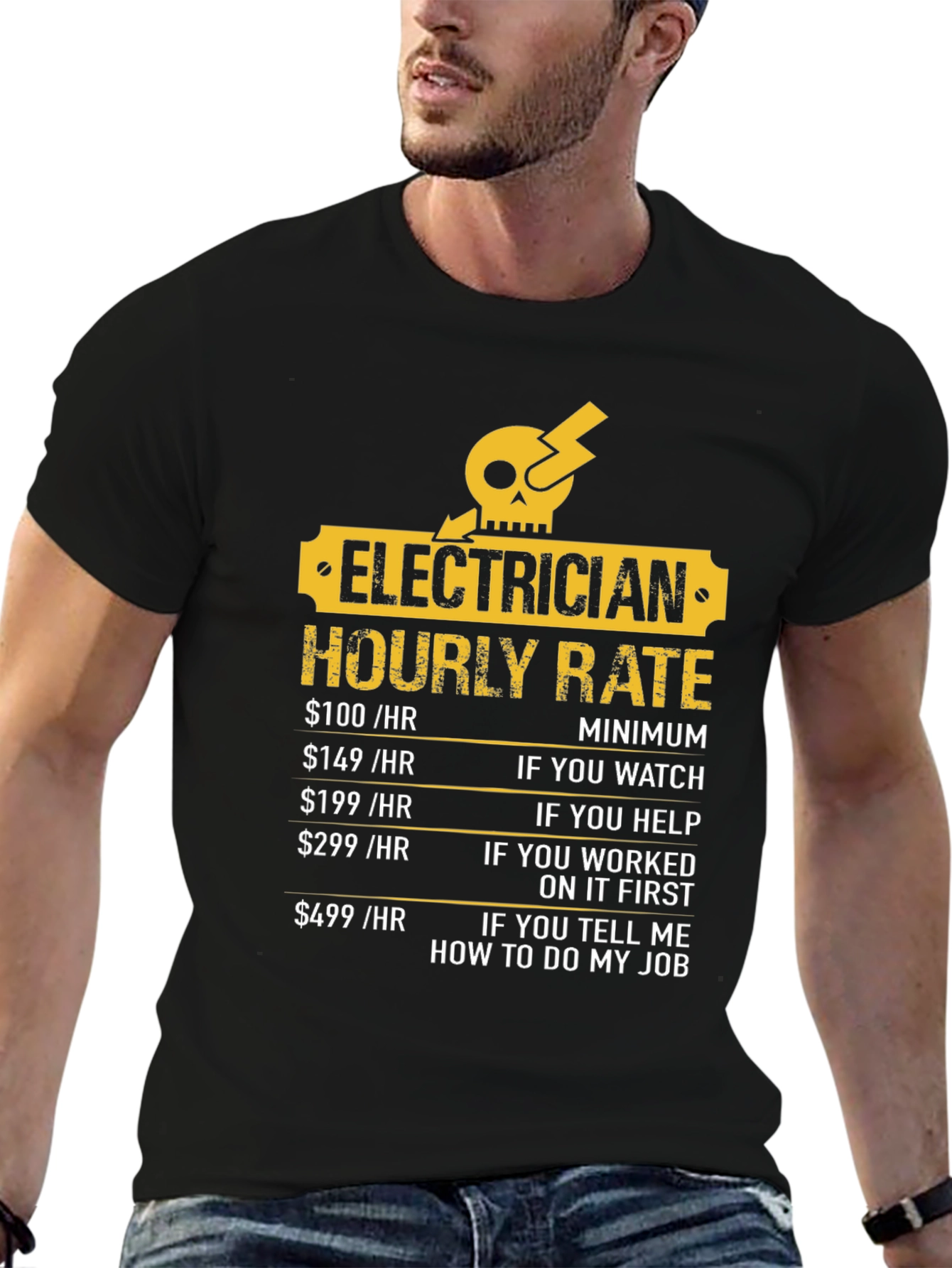 Electrician Hourly Rate Funny T-Shirt