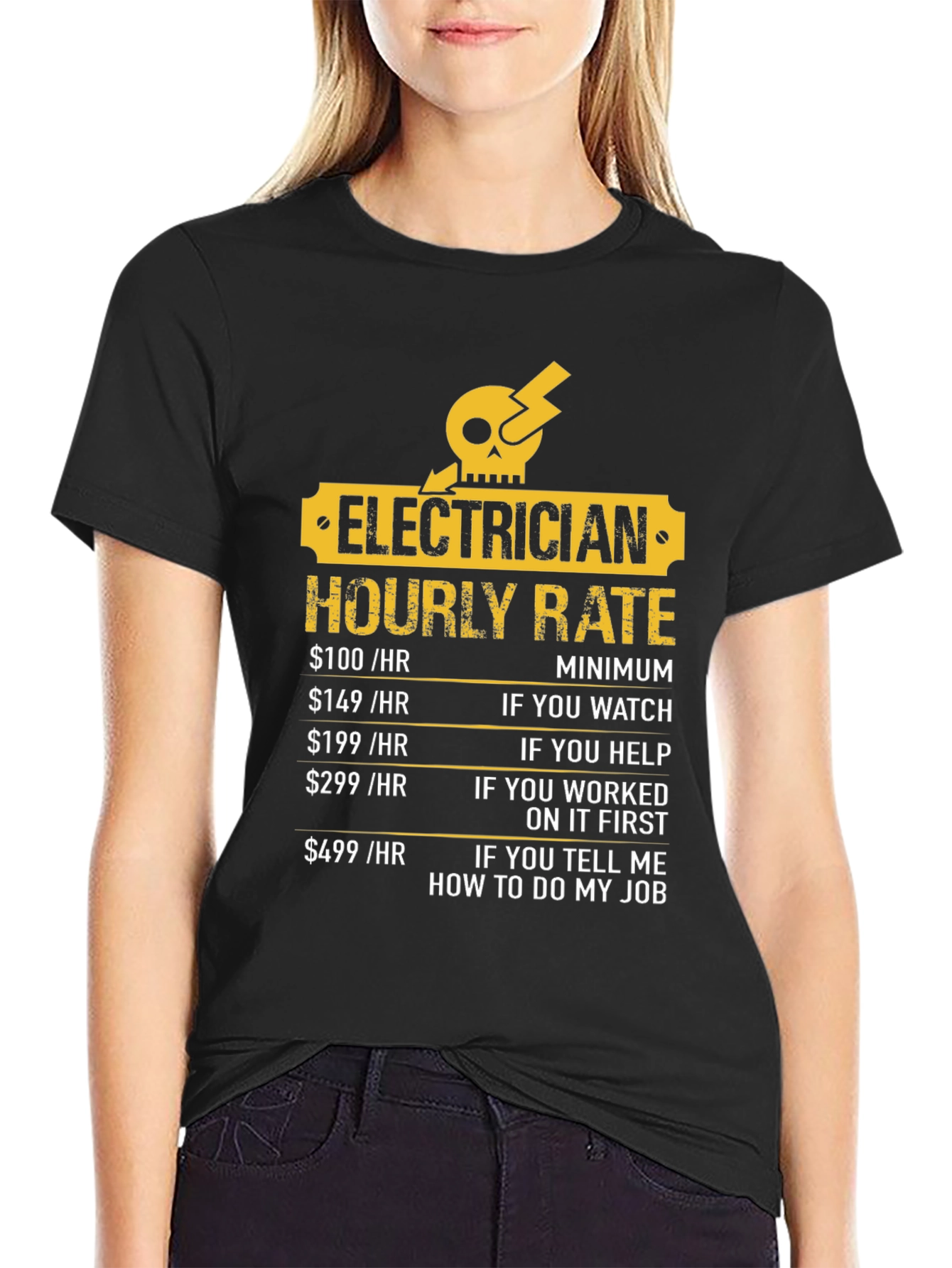 Electrician Hourly Rate Funny T-Shirt