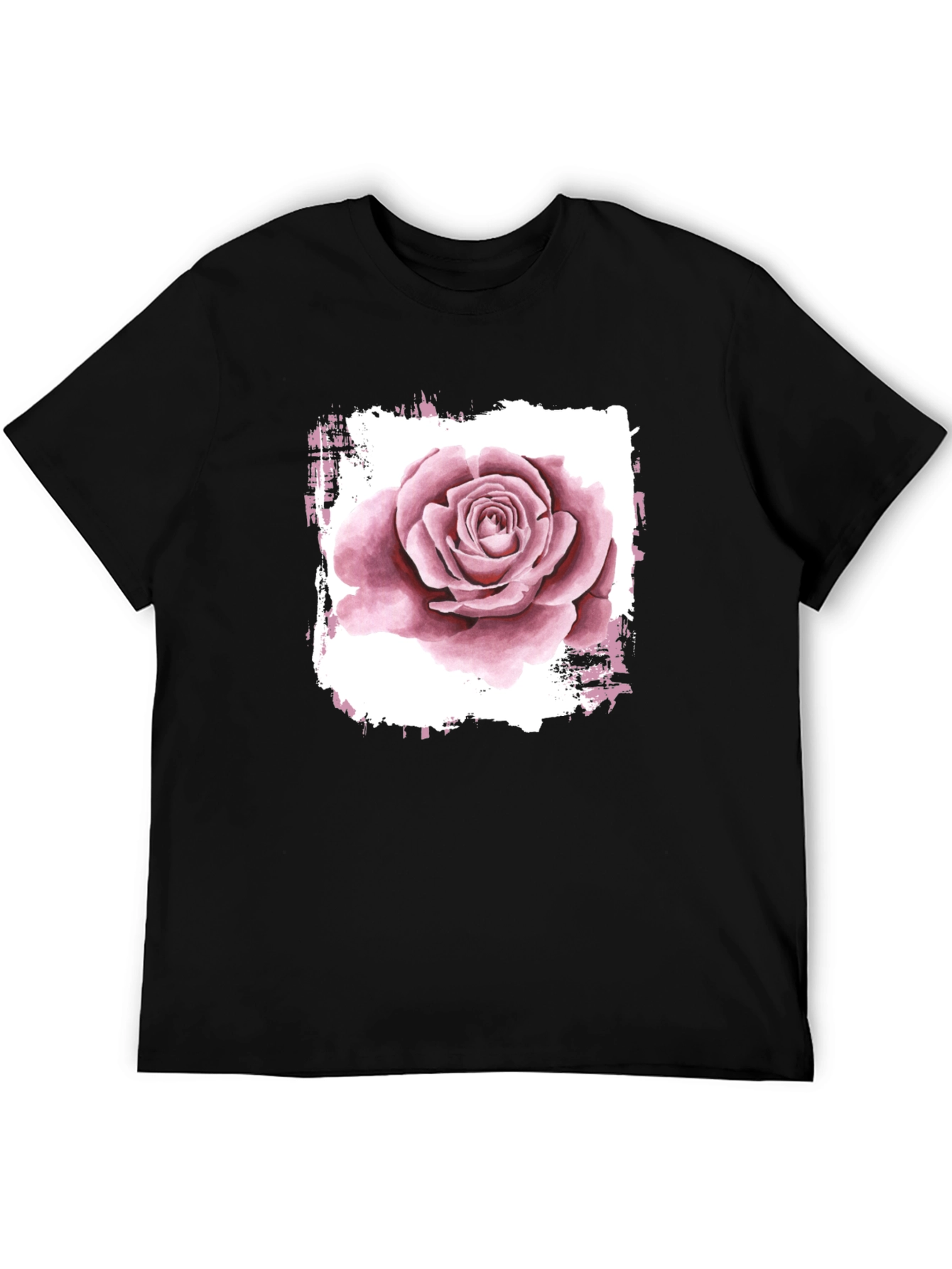 Rose Graphic Print Black T-Shirt