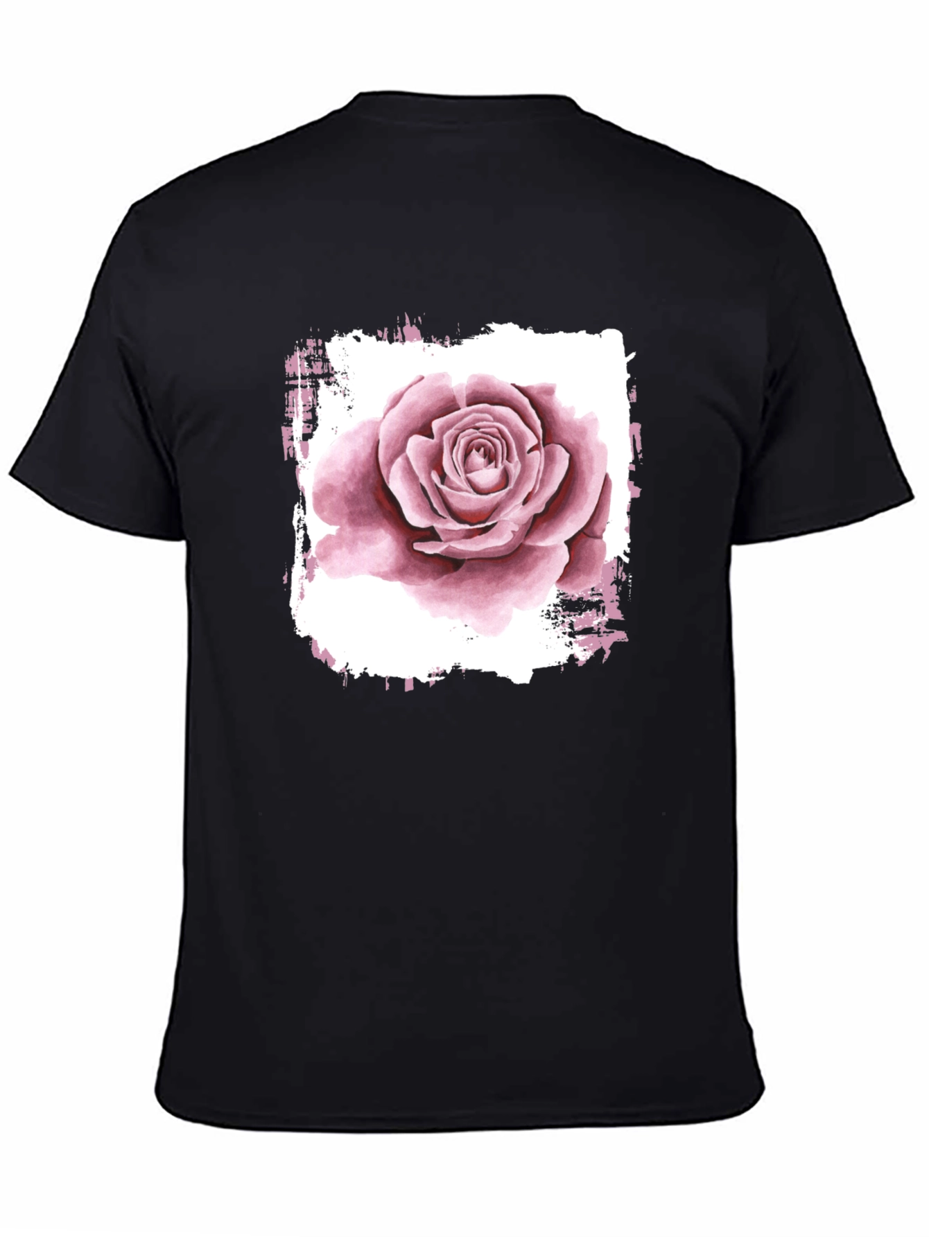 Rose Graphic Print Black T-Shirt