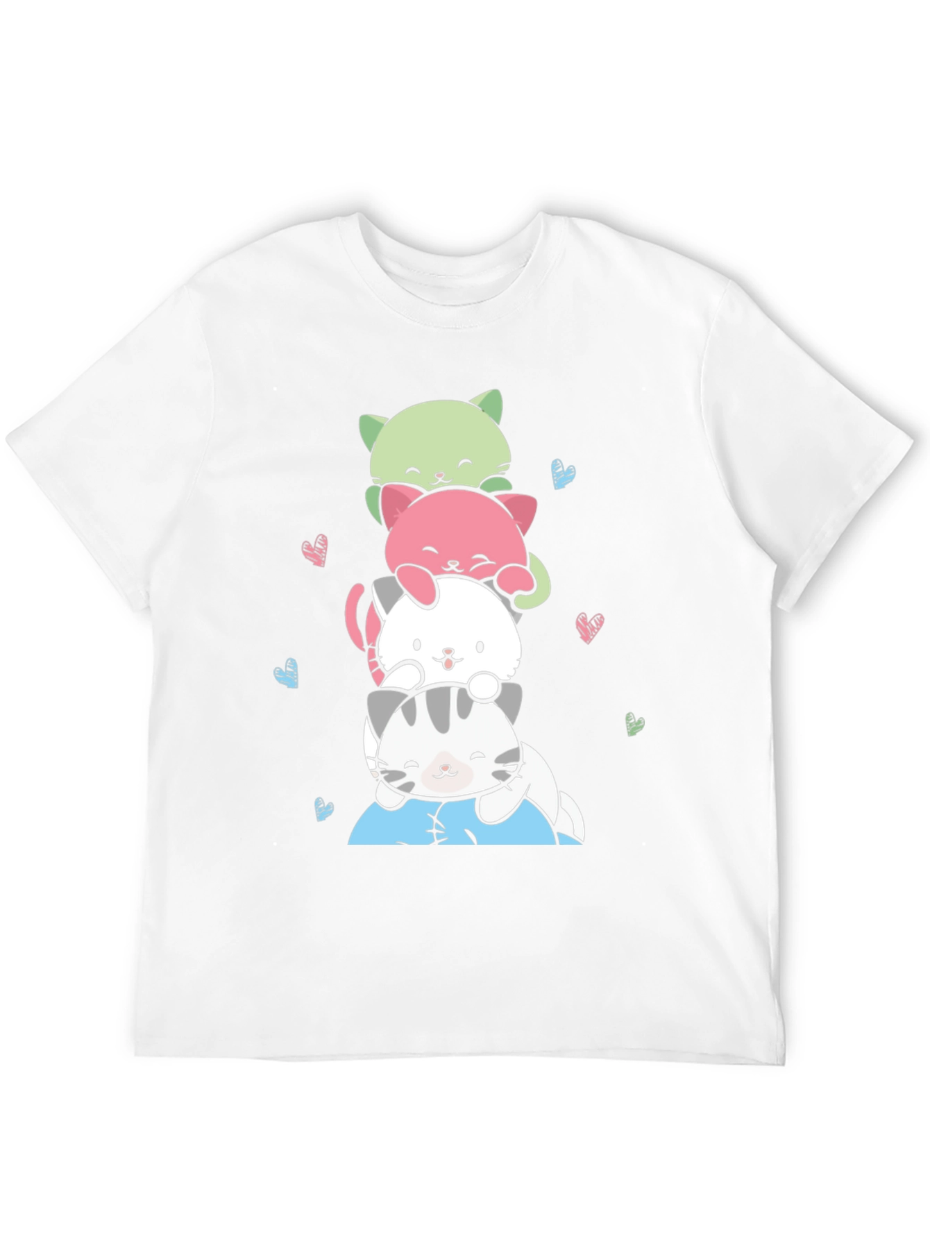 Cute Stacked Cats Graphic Tee