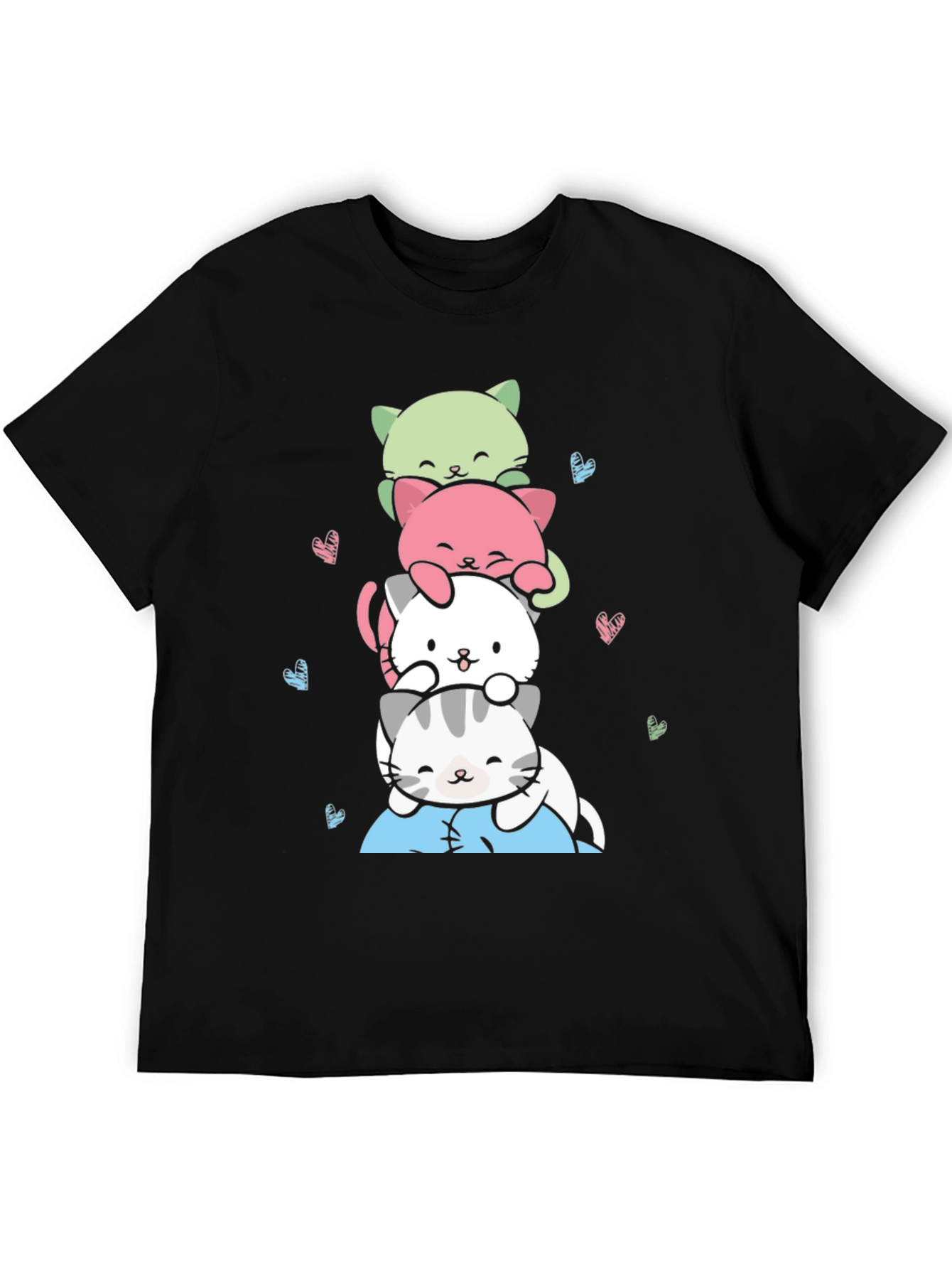 Cute Stacked Cats Graphic Tee