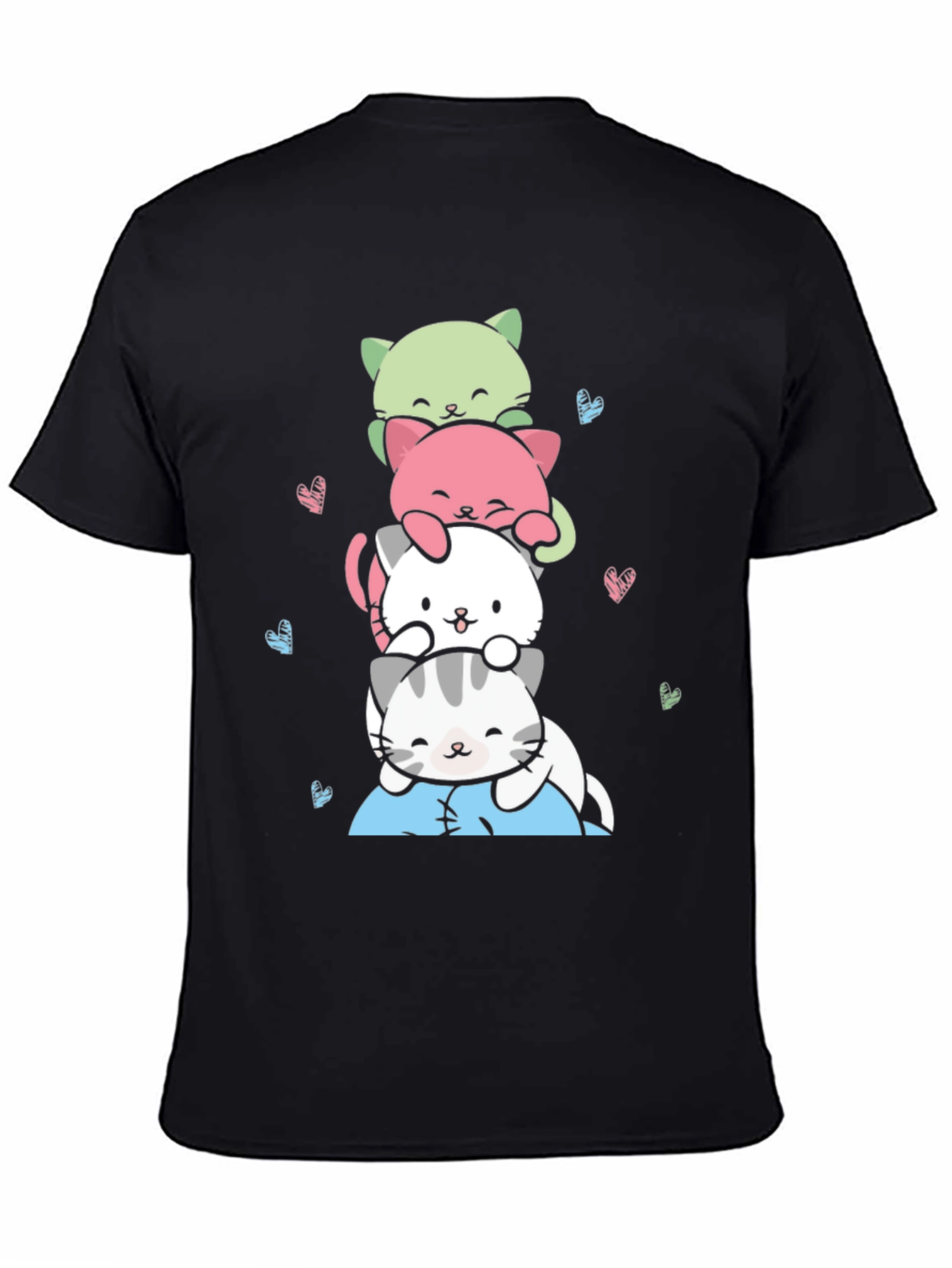 Cute Stacked Cats Graphic Tee