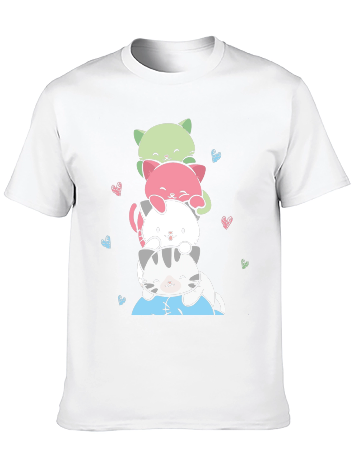 Cute Stacked Cats Graphic Tee