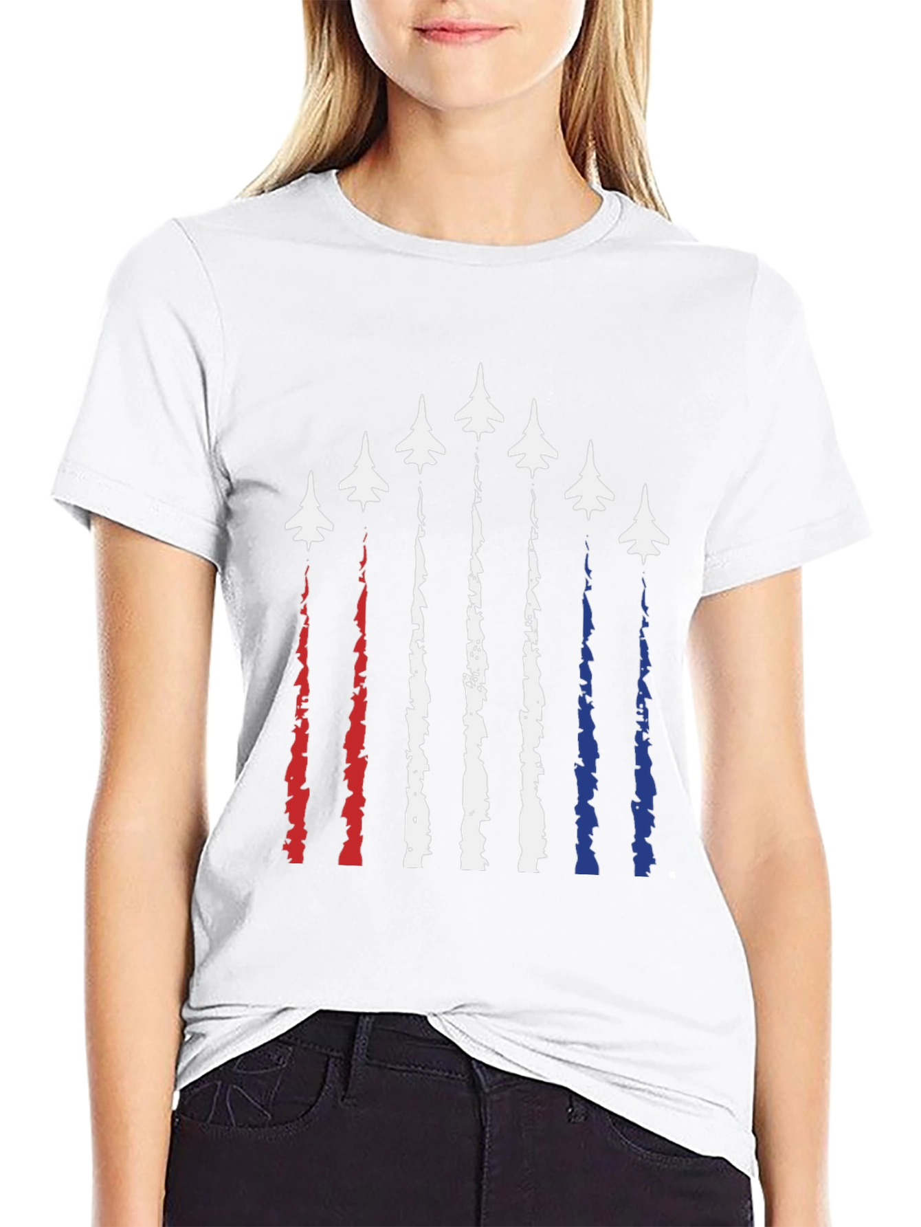 Patriotic Fighter Jet Graphic Tee