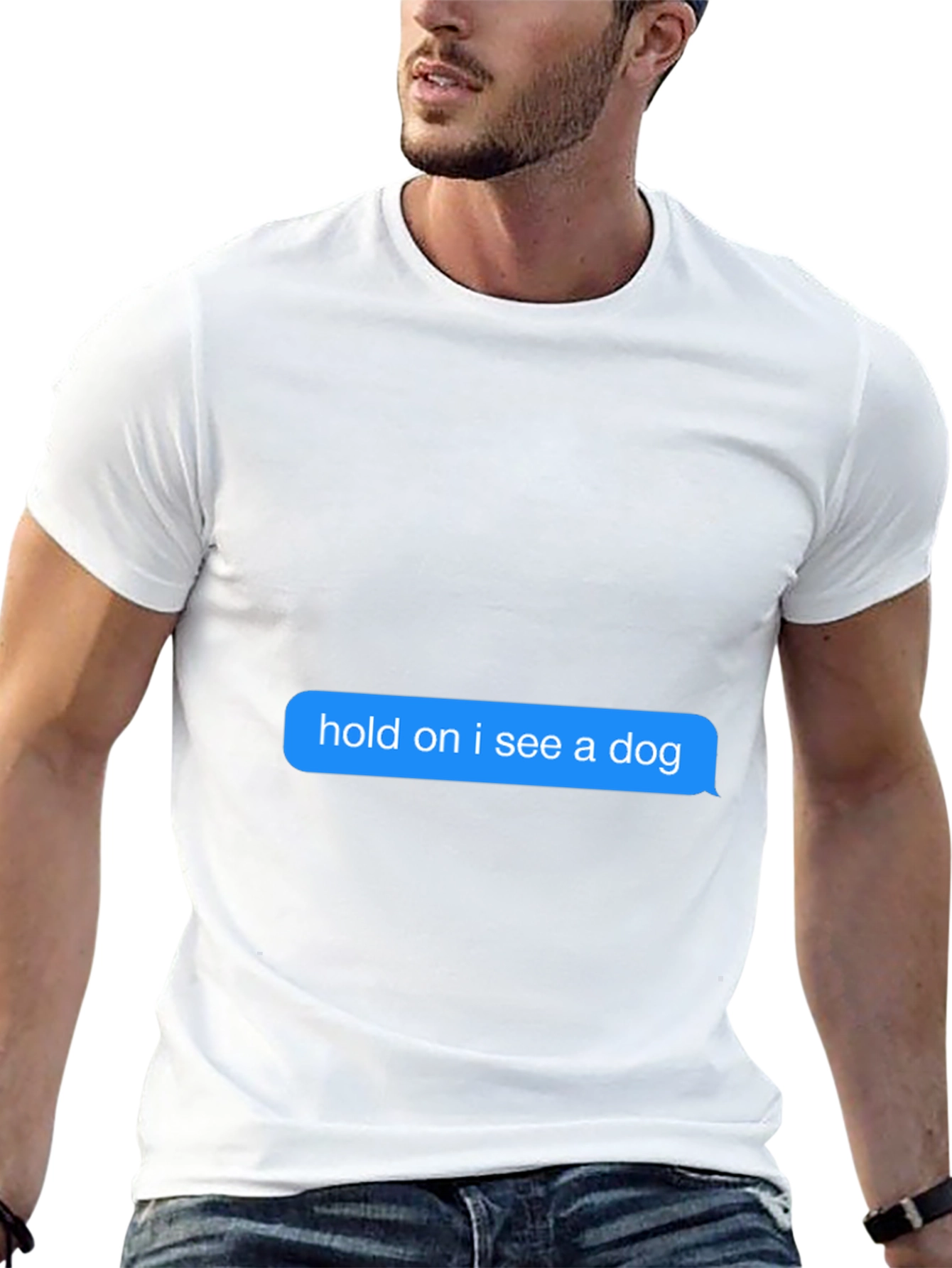 Hold on I see a dog Black T-Shirt