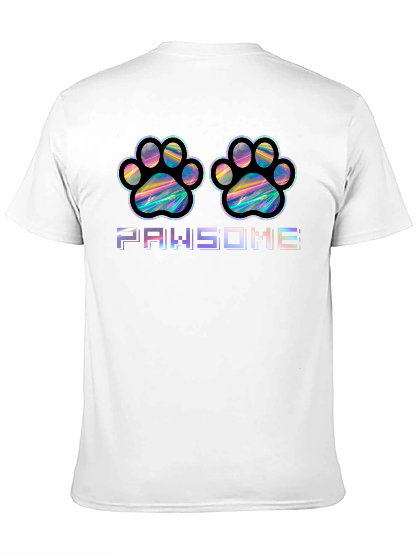 Pawsome Holographic Paw Print T-Shirt