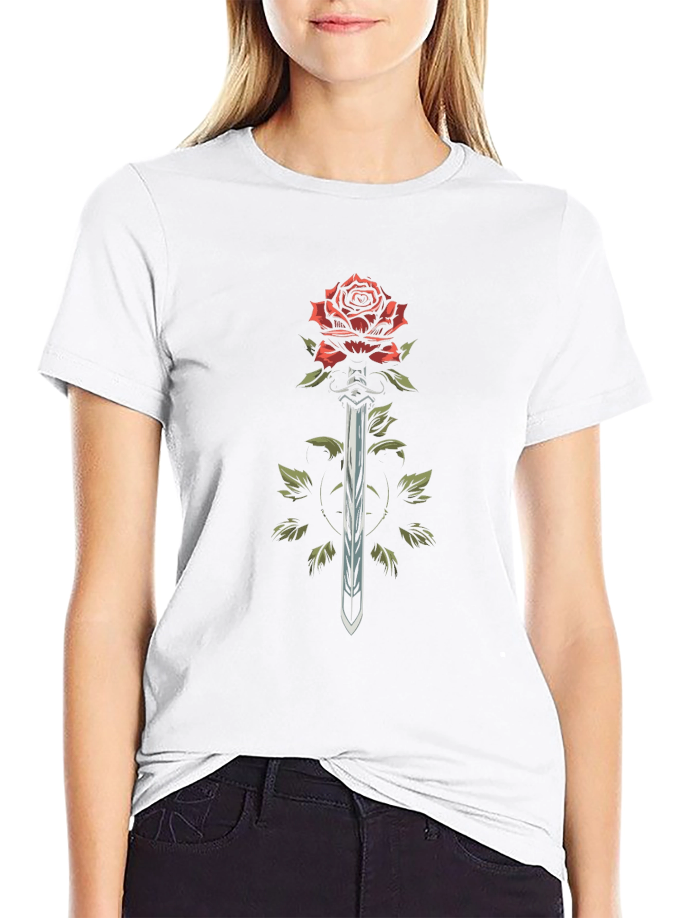 Rose and Sword Graphic T-Shirt