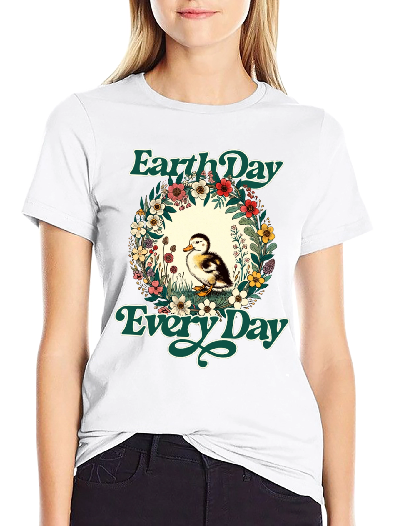 Earth Day Duckling Graphic T-Shirt