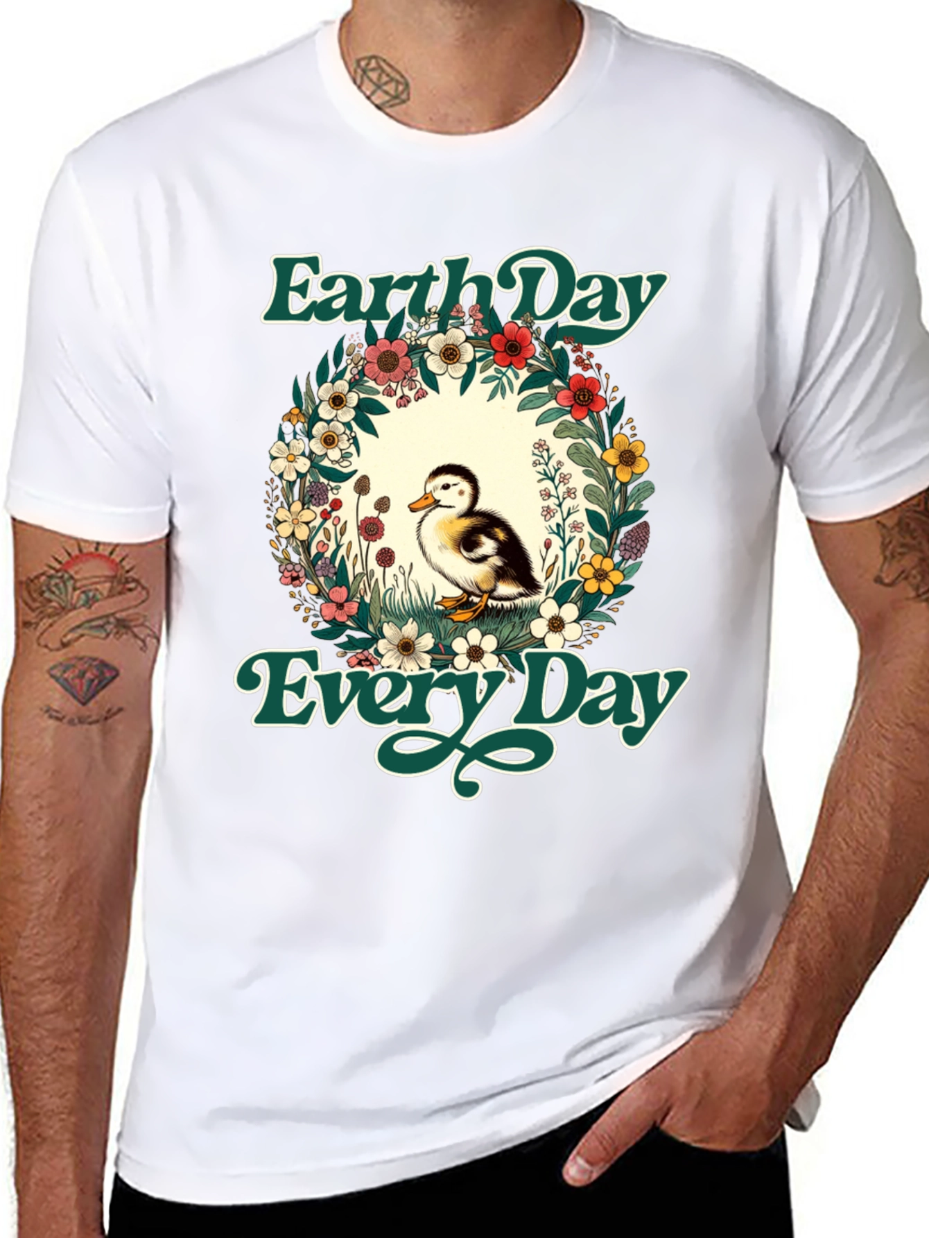 Earth Day Duckling Graphic T-Shirt