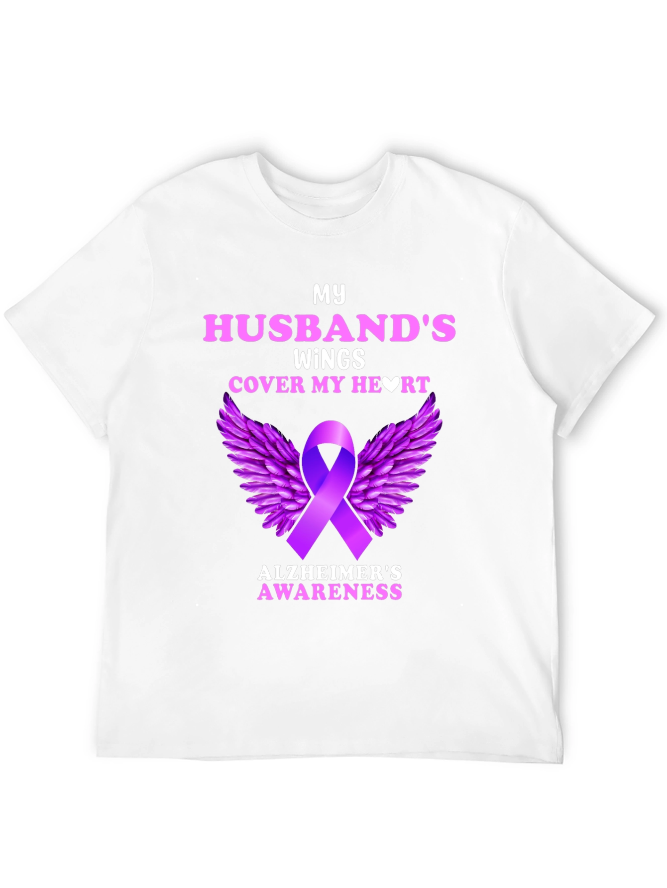 Alzheimers Awareness Husband Wings T-Shirt