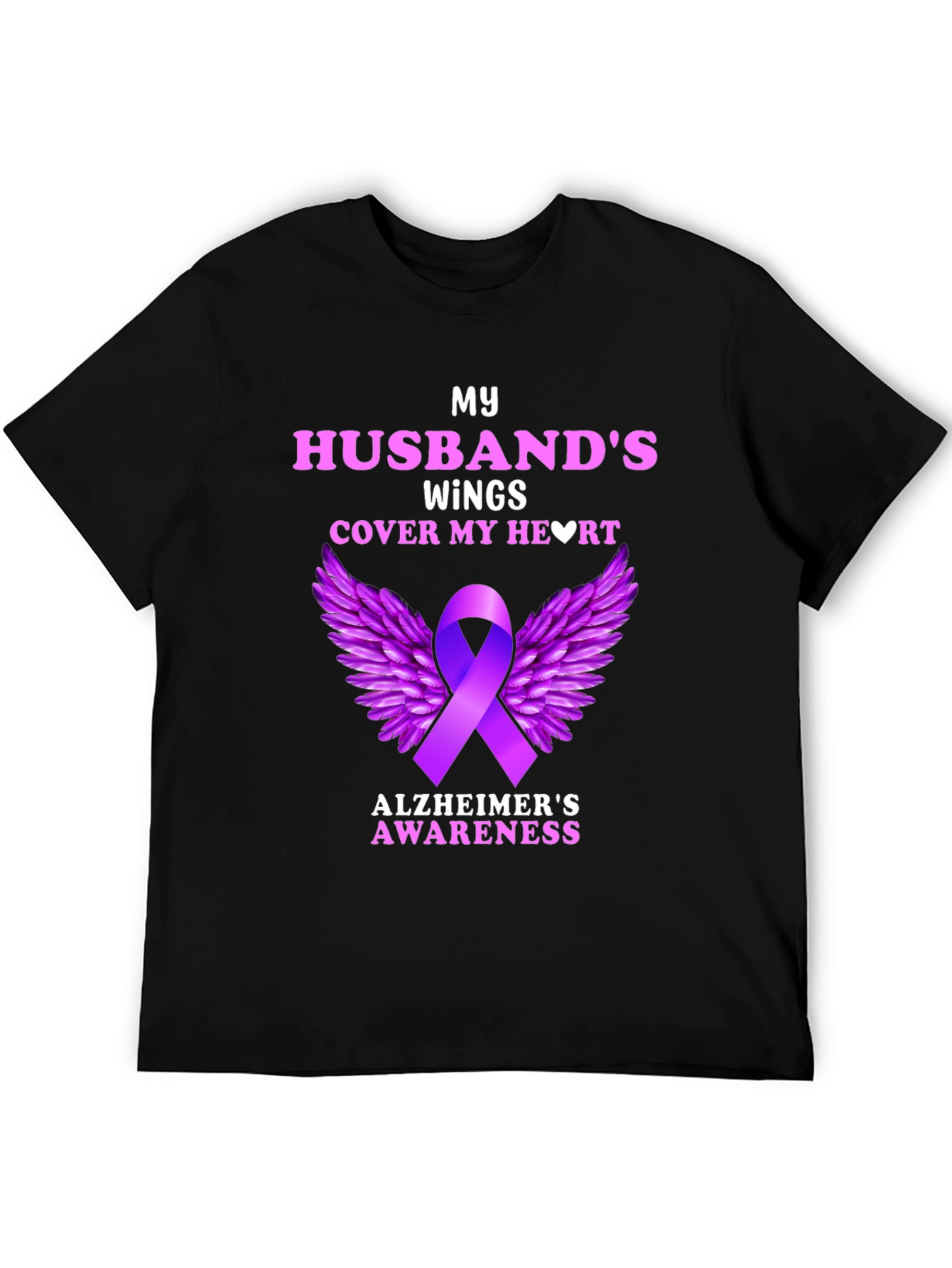 Alzheimers Awareness Husband Wings T-Shirt