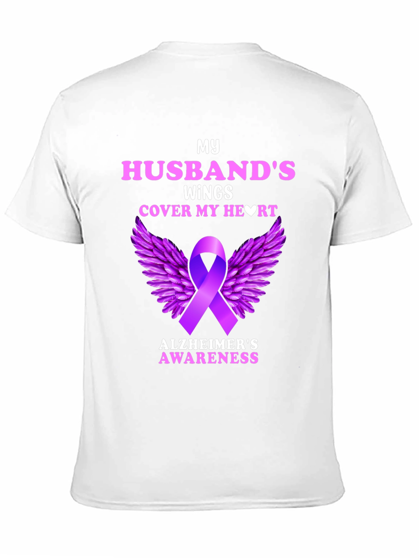 Alzheimers Awareness Husband Wings T-Shirt