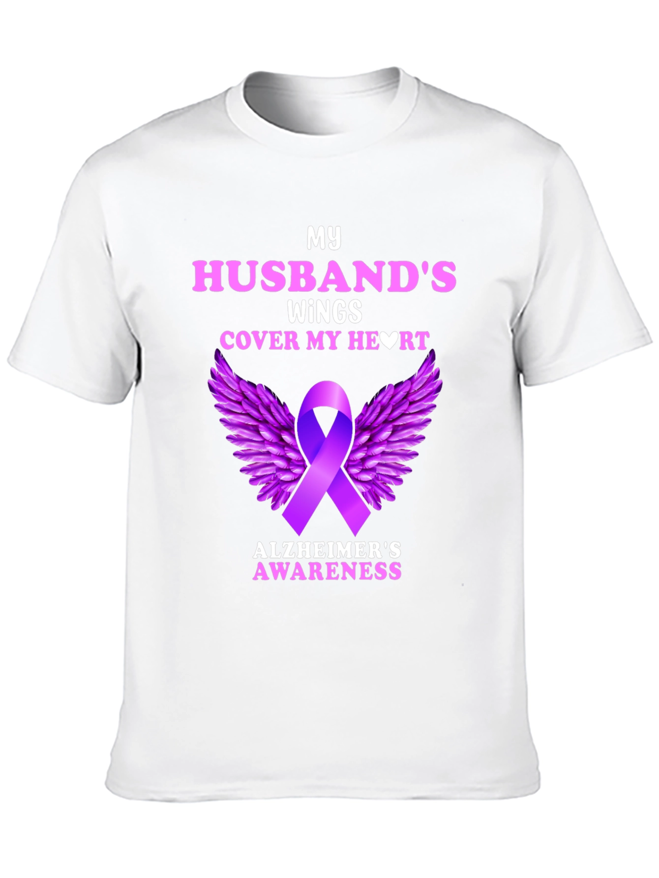 Alzheimers Awareness Husband Wings T-Shirt