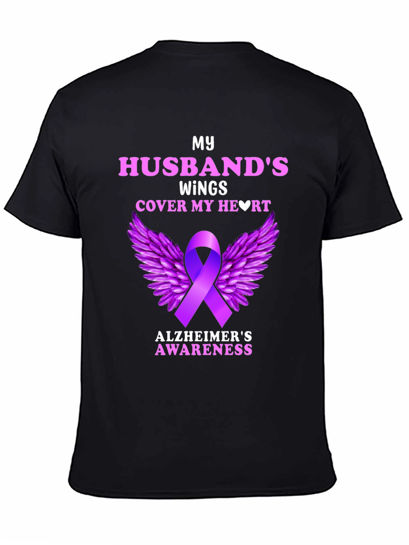 Alzheimers Awareness Husband Wings T-Shirt