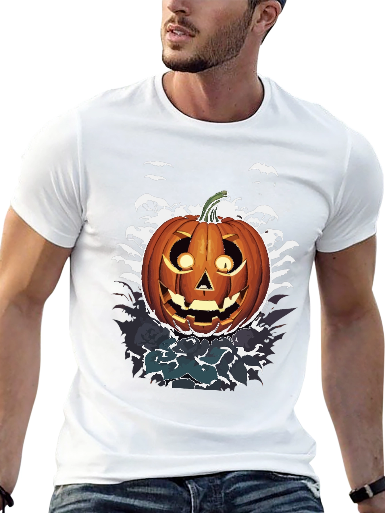 Halloween Pumpkin Graphic Tee - Spooky Season Shirt